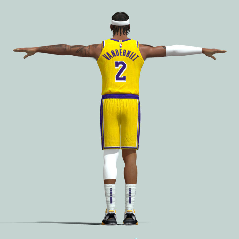 T-P Rigged Jarred Vanderbilt Los Angeles Lakers 3D model_2