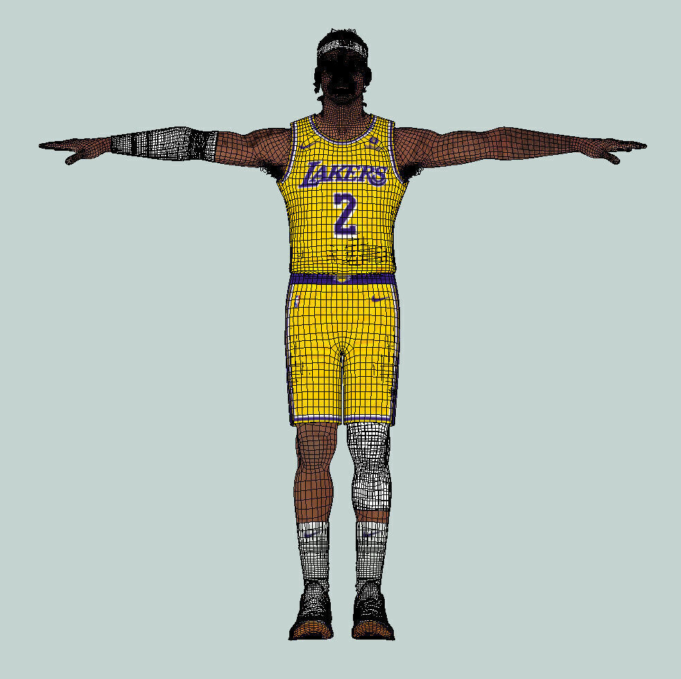 T-P Rigged Jarred Vanderbilt Los Angeles Lakers 3D model_7