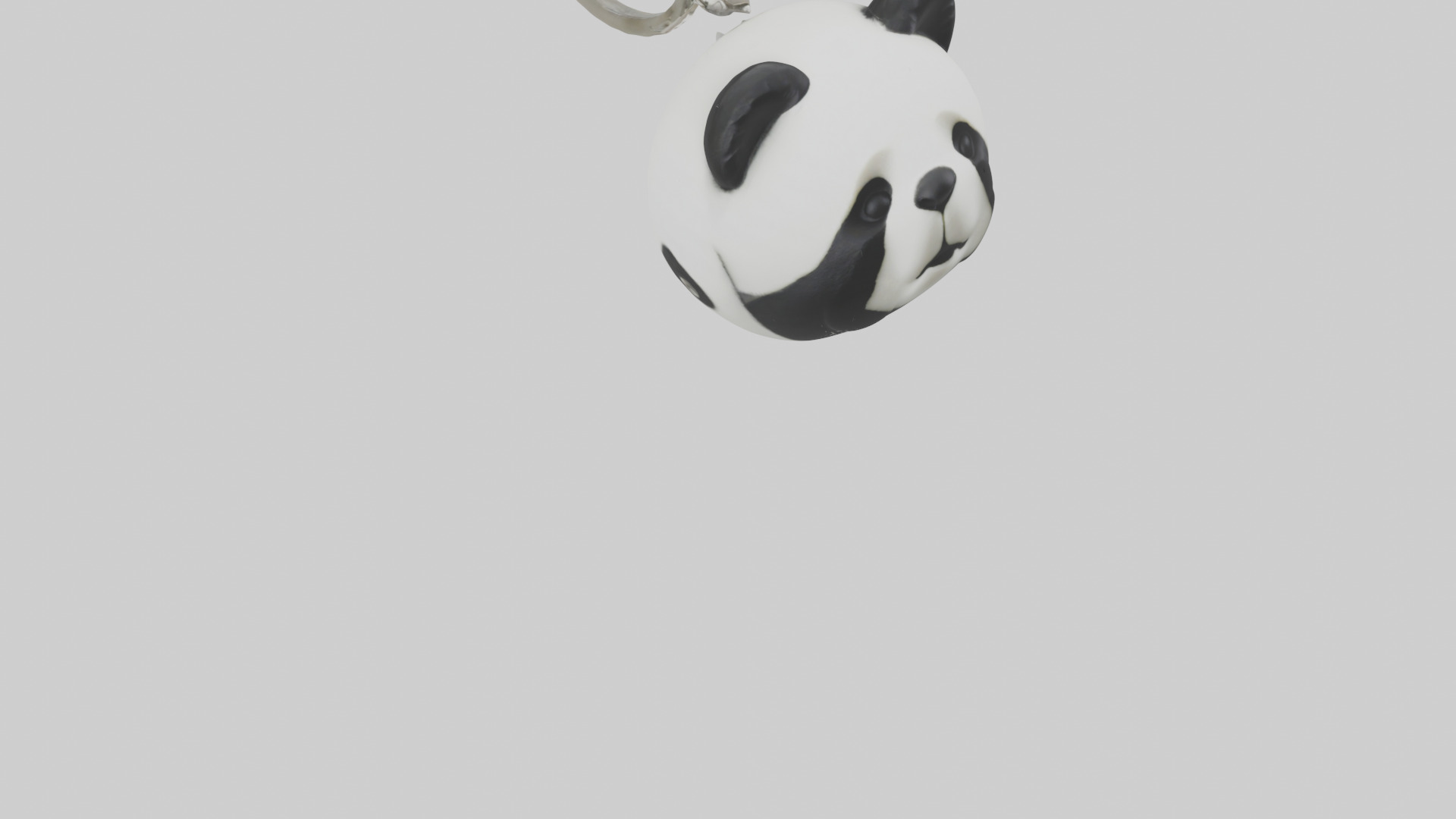 Panda keychain model Low-poly 3D model_9