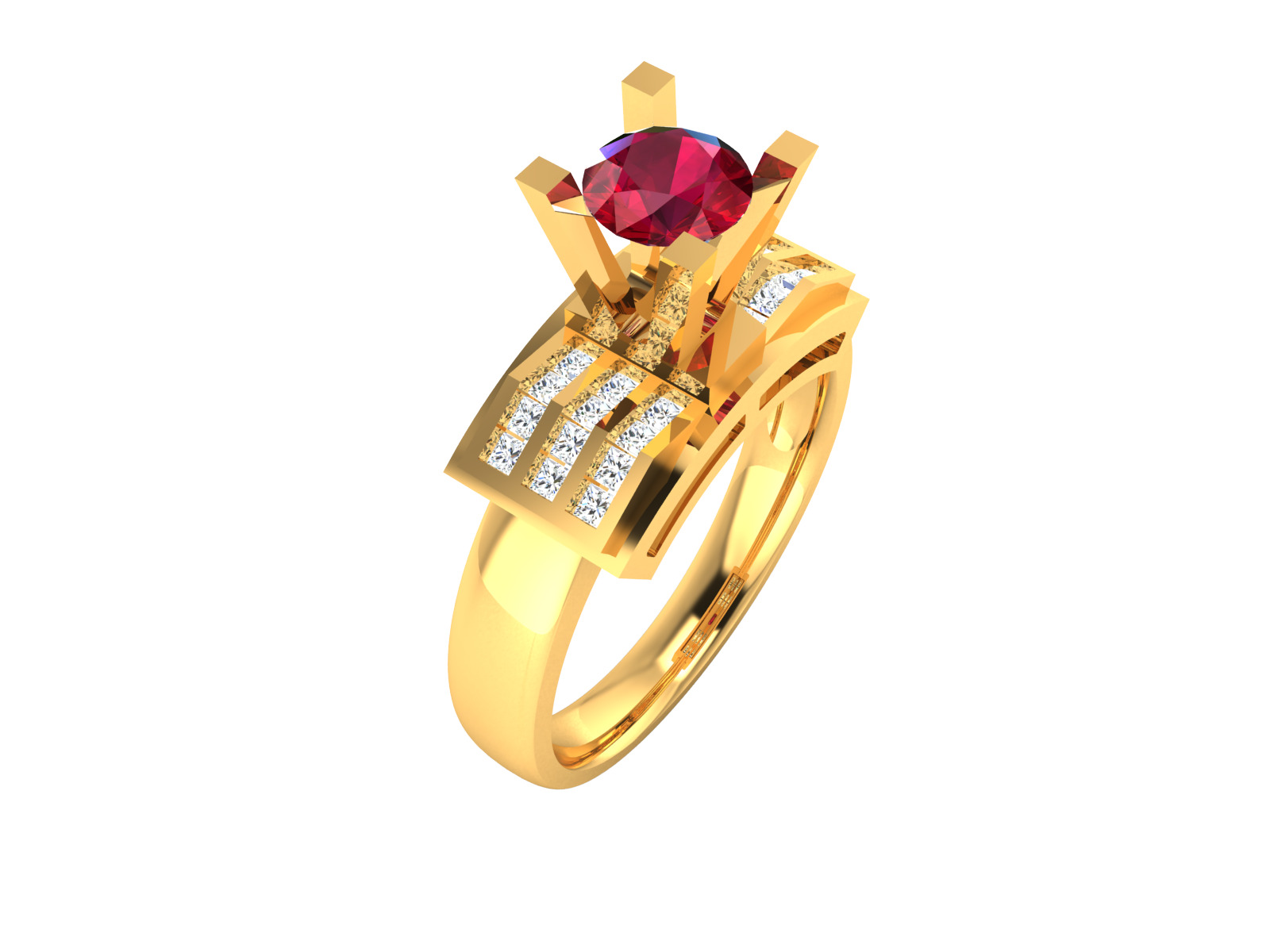 Women Ring Render 3dm STL OBJ FBX Details 3D print model_2