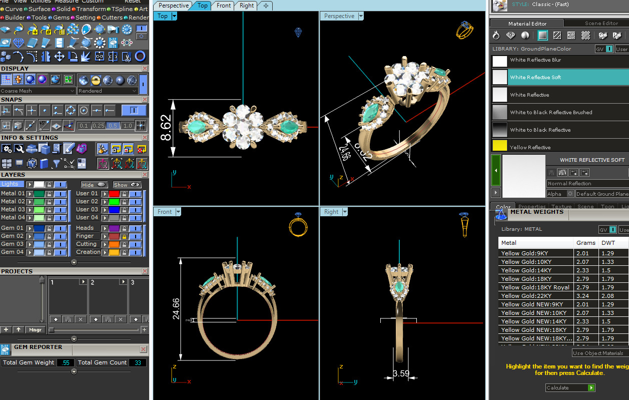 Women Ring  Render 3dm STL OBJ FBX Details 3D print model_15