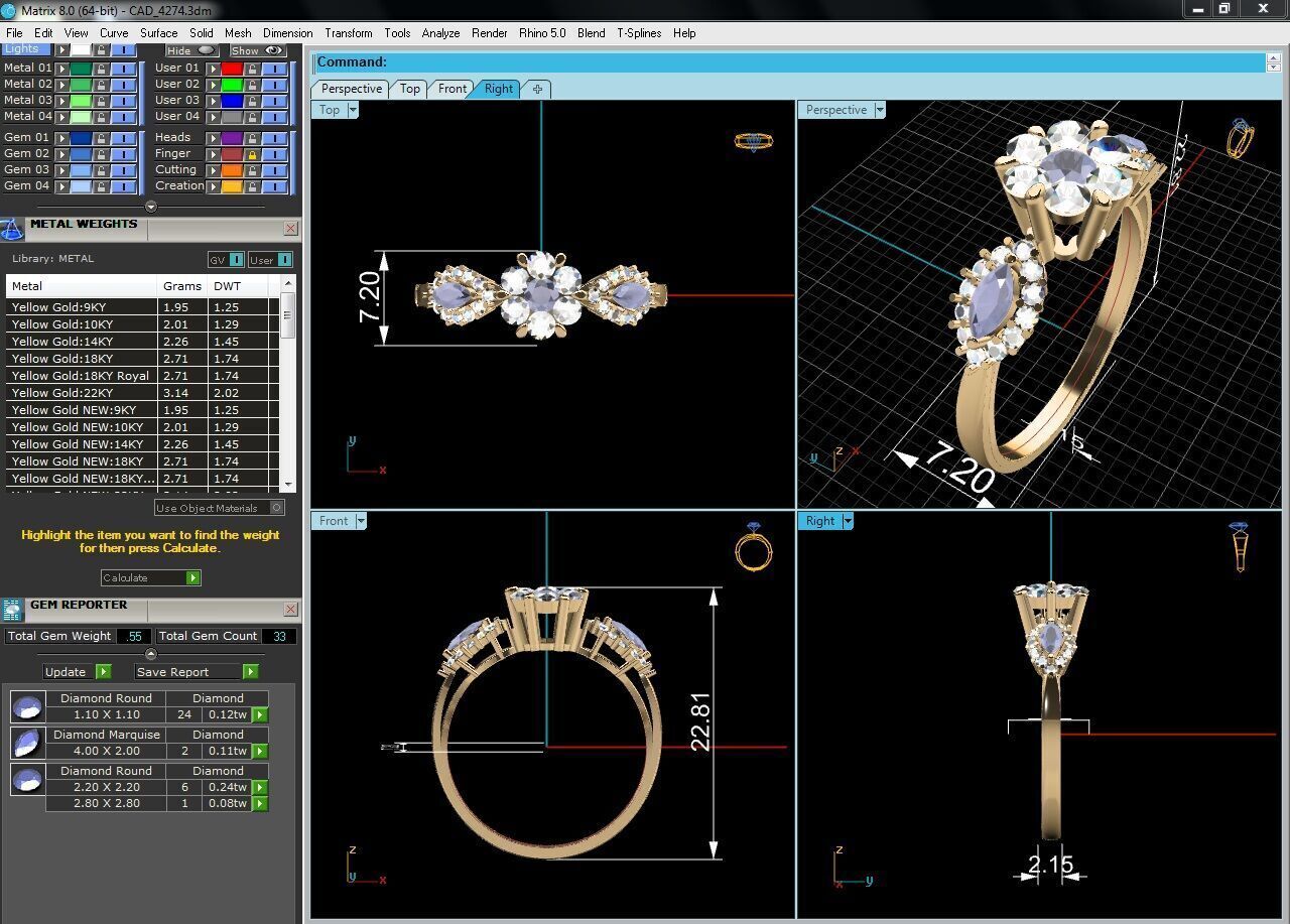 Women Ring  Render 3dm STL OBJ FBX Details 3D print model_14