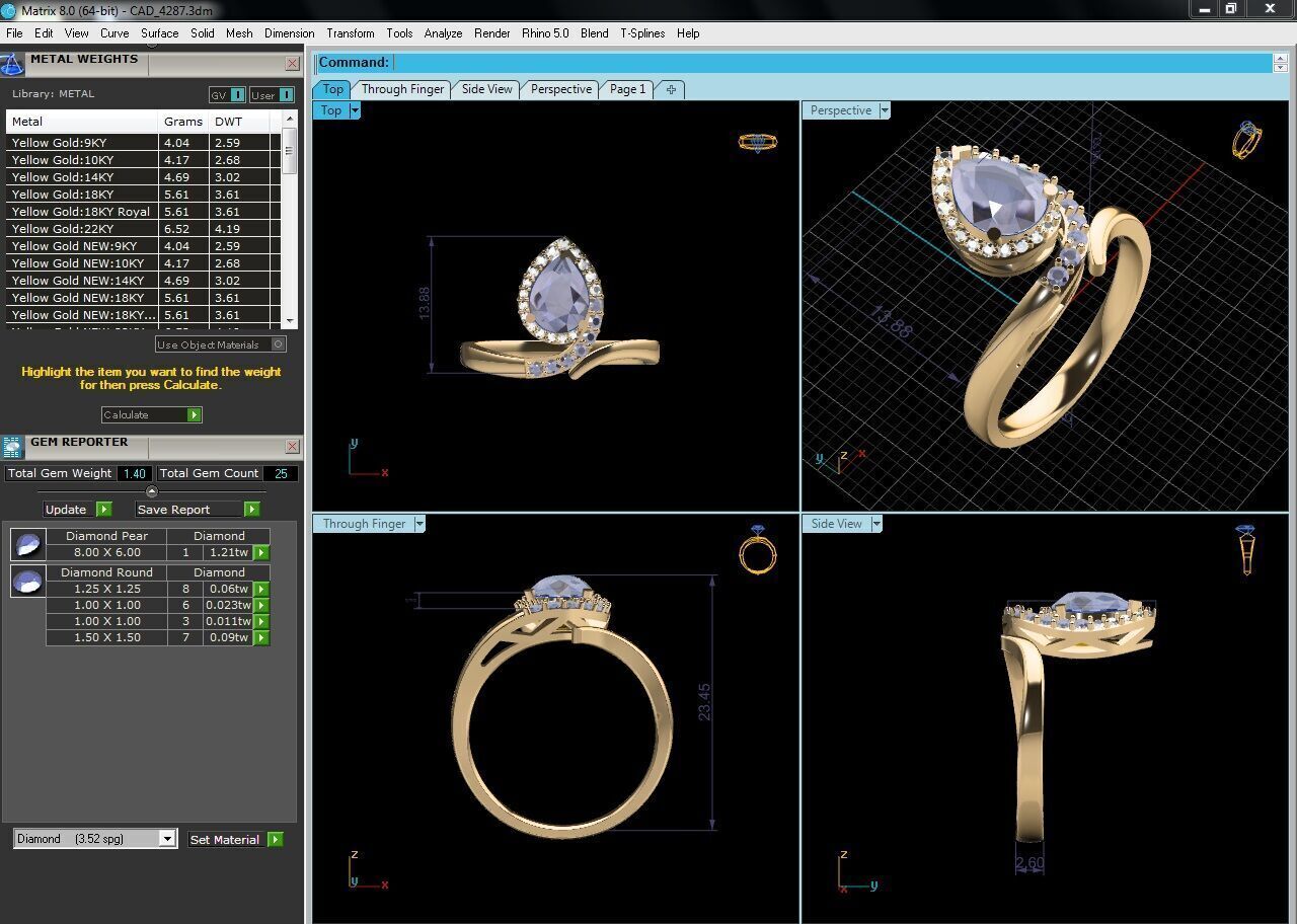 Women Ring  Render 3dm STL OBJ FBX Details 3D print model_16