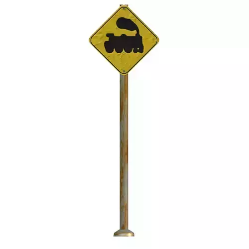 Rail Crossing Without Barriers Ahead Traffic Sign