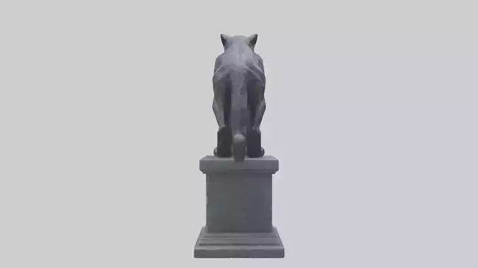 Panther on pedestal statue model Low-poly 3D model