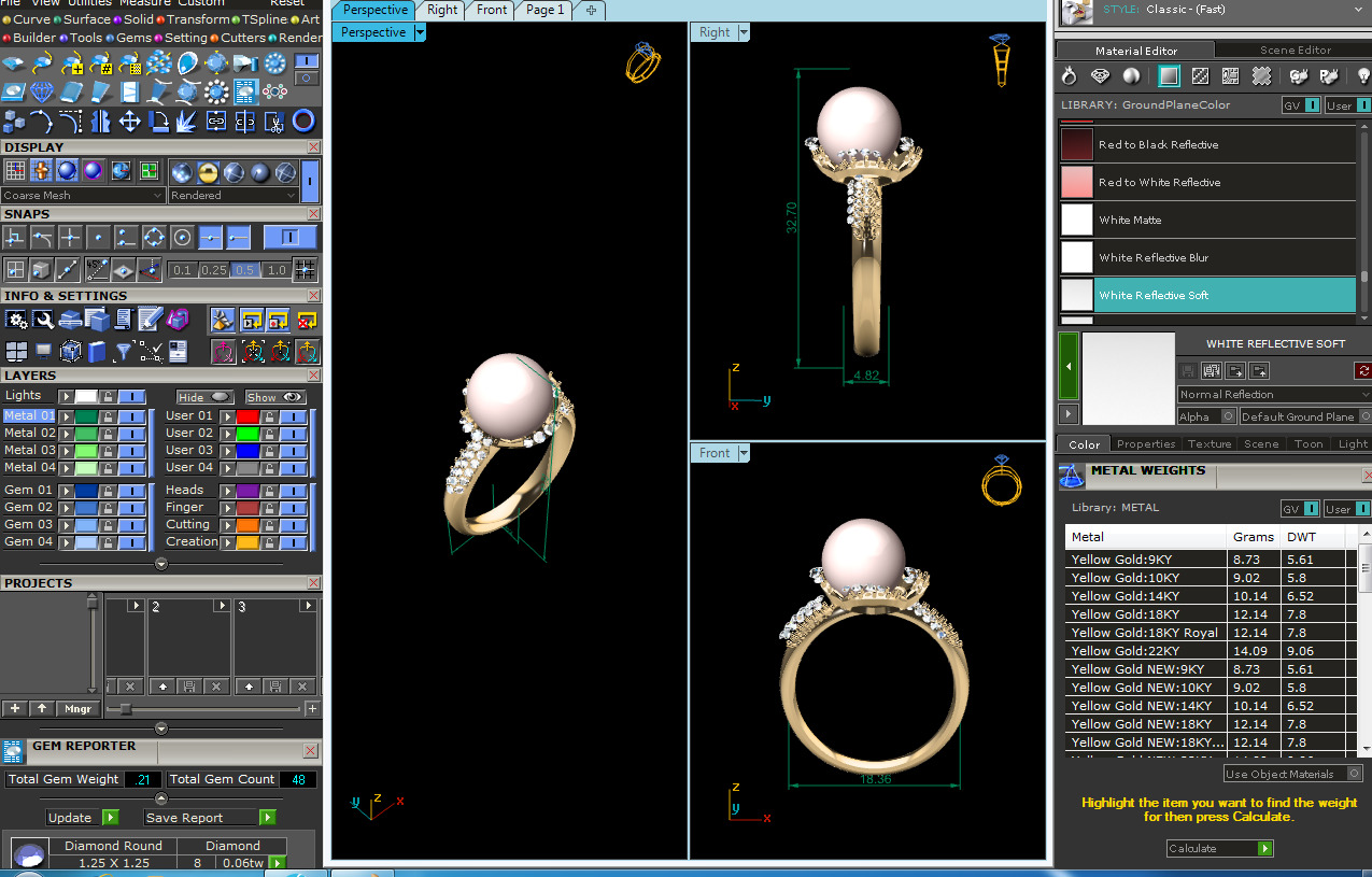 Women Ring  Render 3dm STL OBJ FBX Details 3D print model_12
