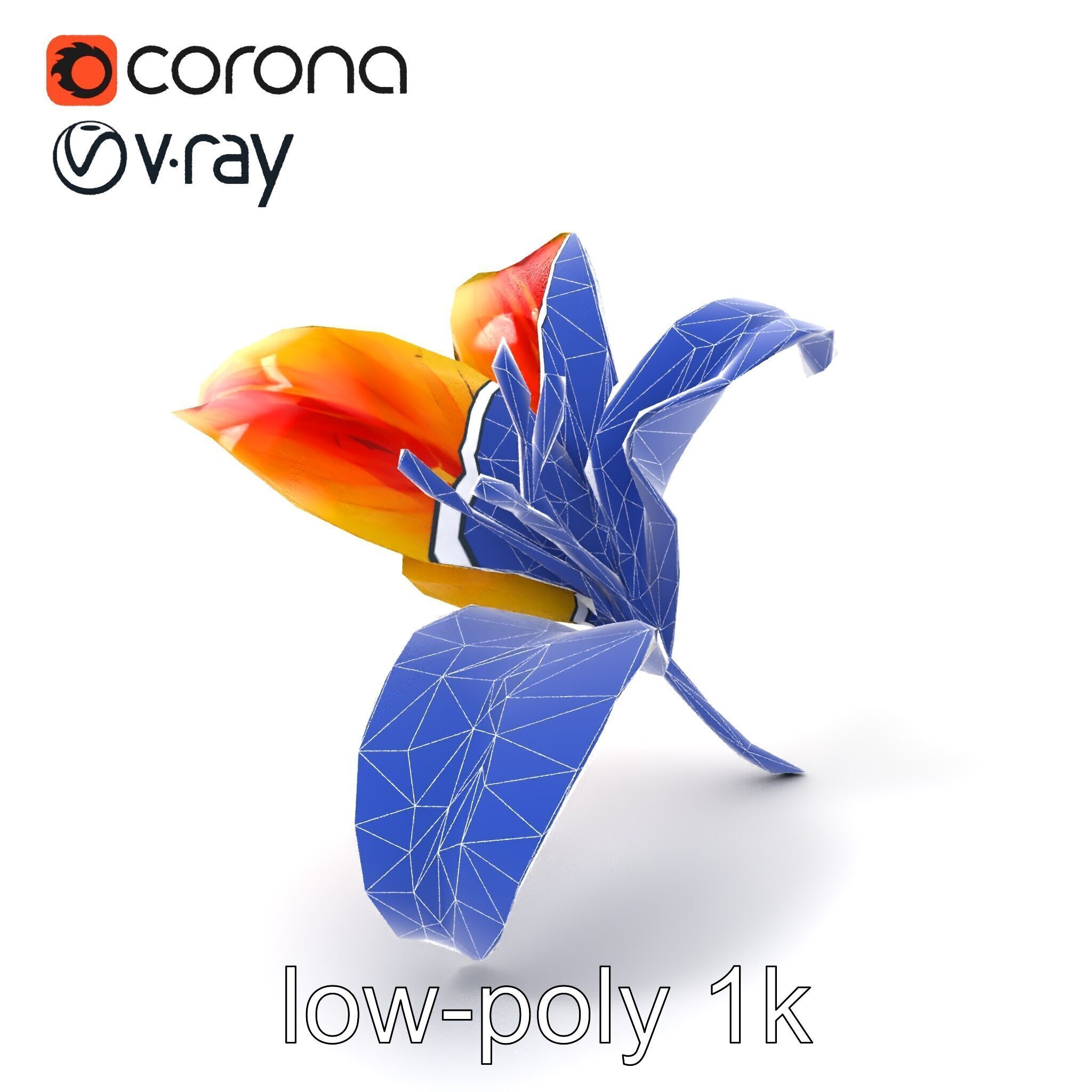 Asiatic Lily Flower Realistic Design model pack Low-poly 3D model_7