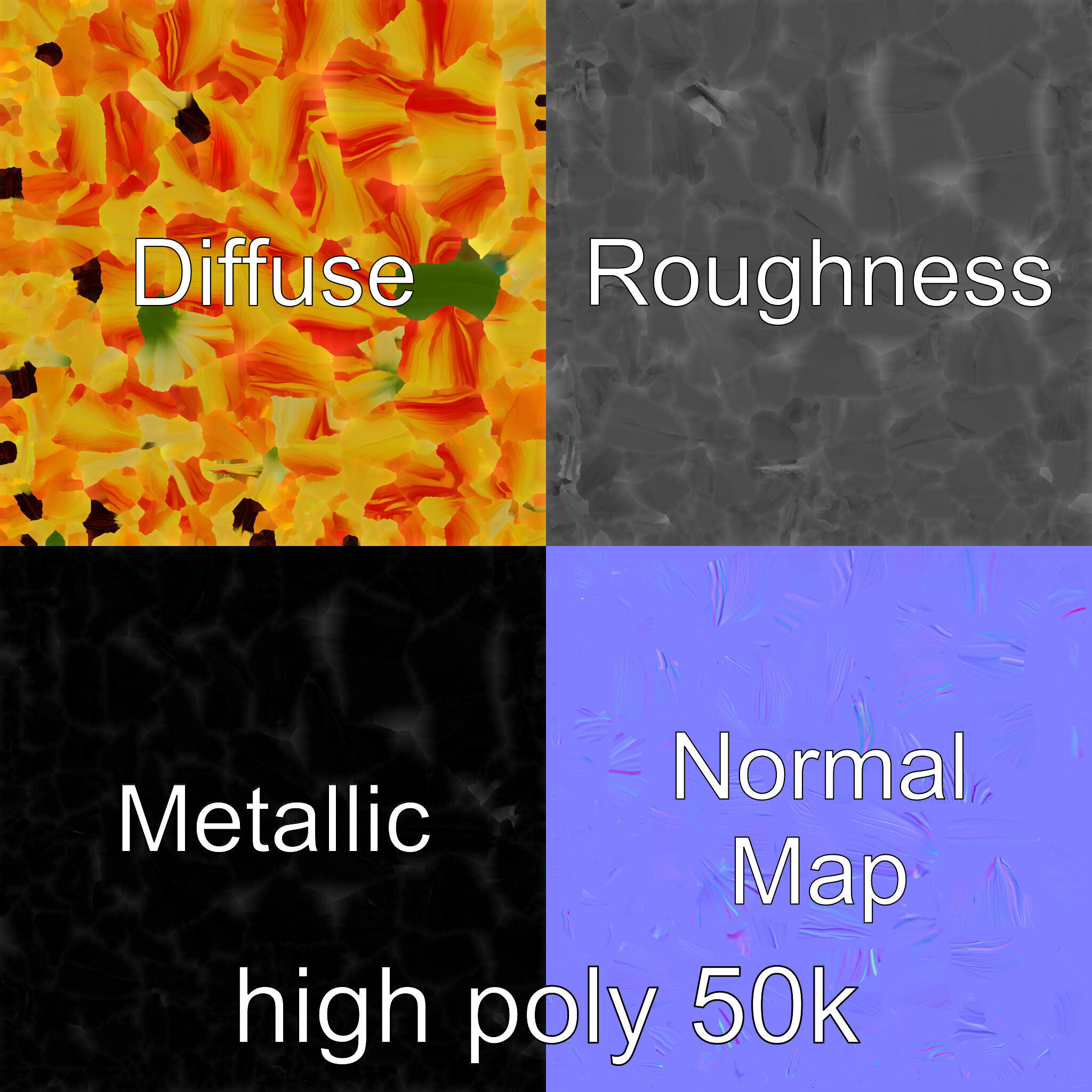 Asiatic Lily Flower Realistic Design model pack Low-poly 3D model_3