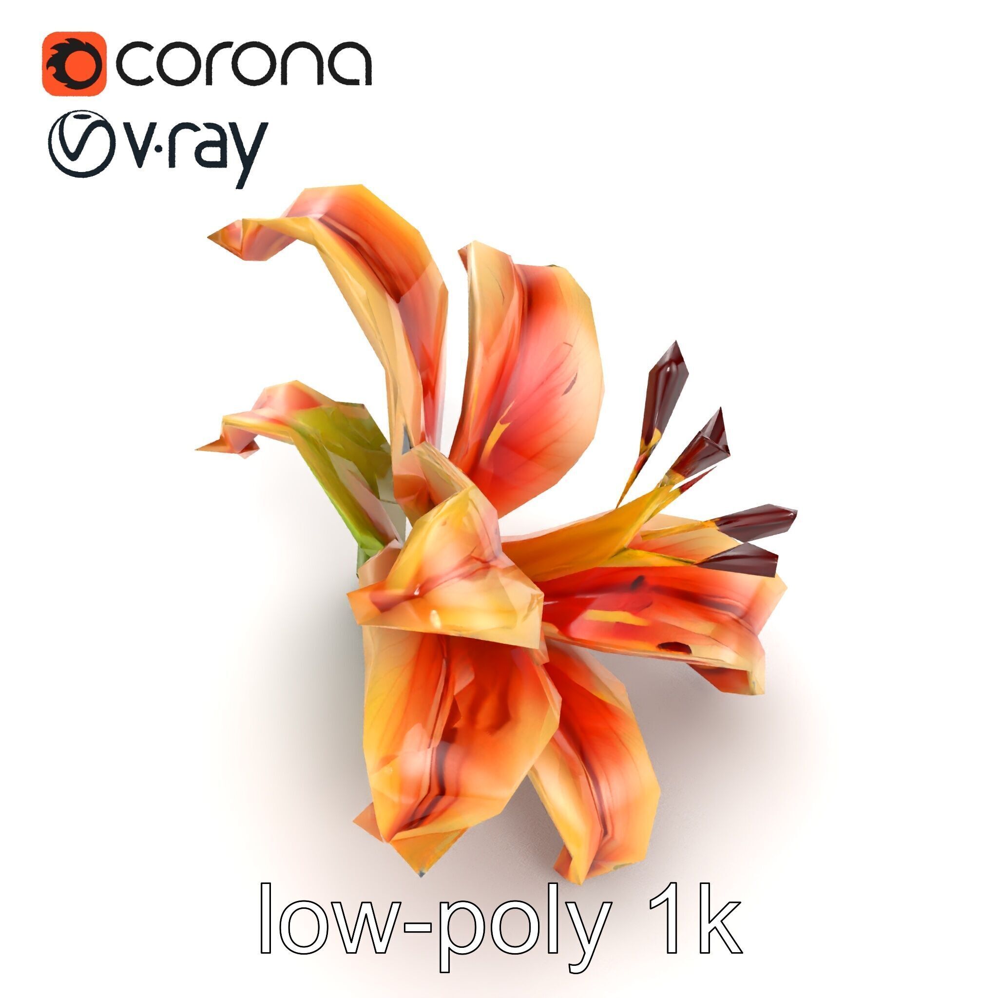 Lily Flower with Detailed Petals Model Pack Low-poly 3D model_15