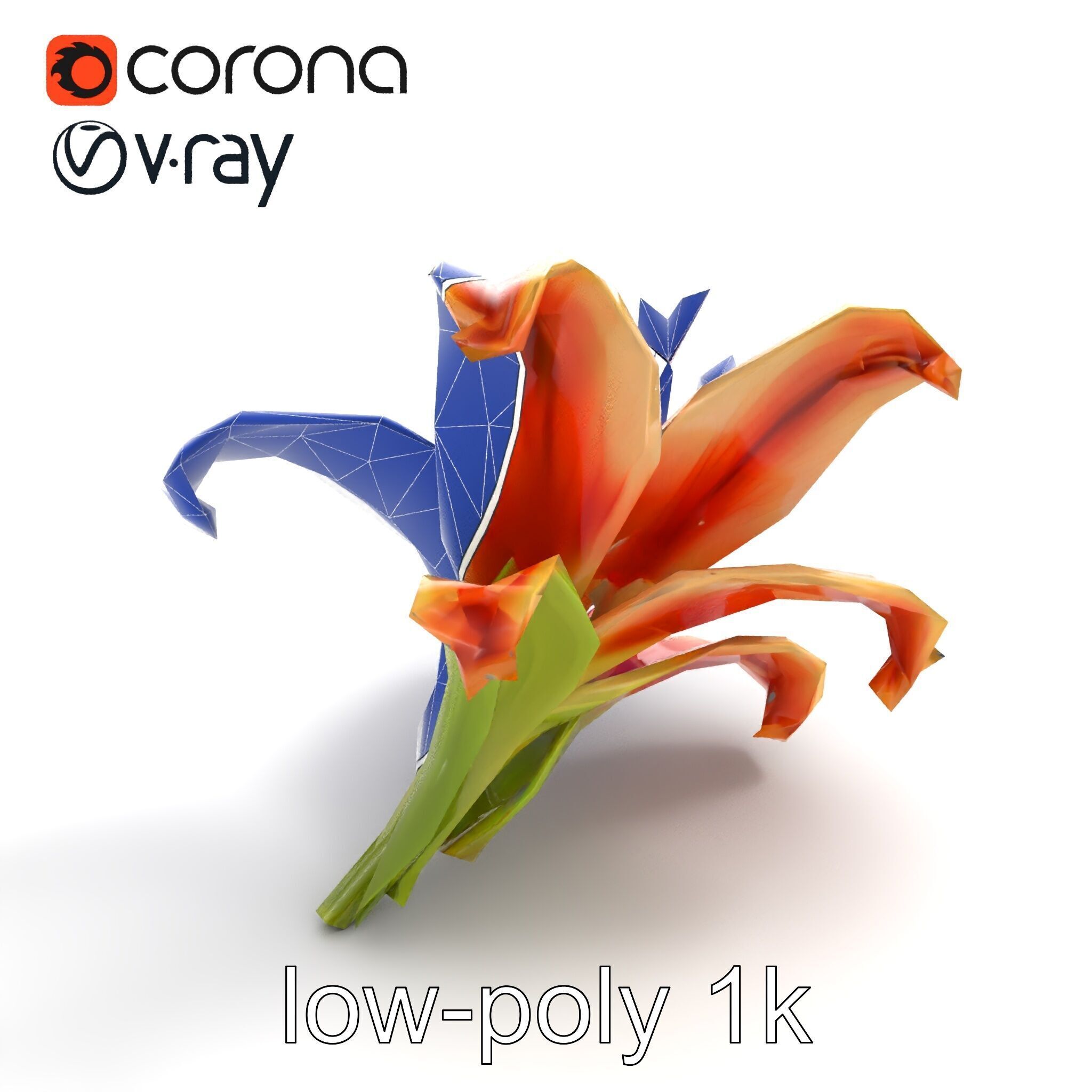 Lily Flower with Detailed Petals Model Pack Low-poly 3D model_31