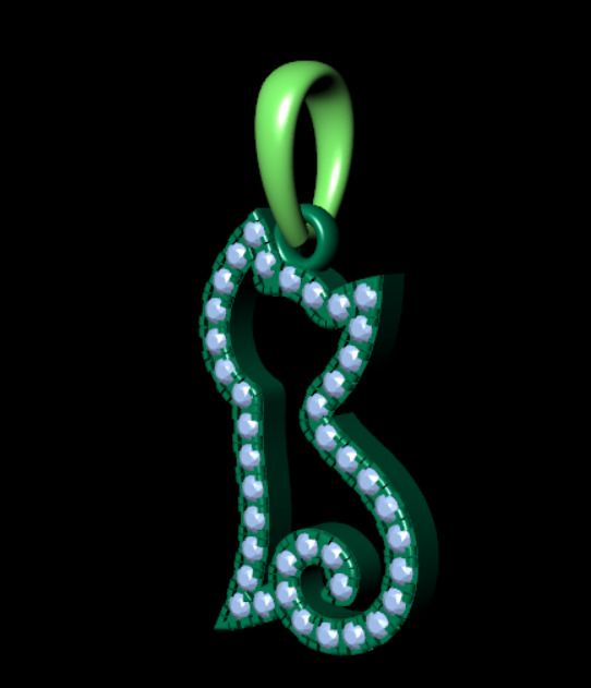 PENDANT MN-01 OPEN CAT 3D print model_3