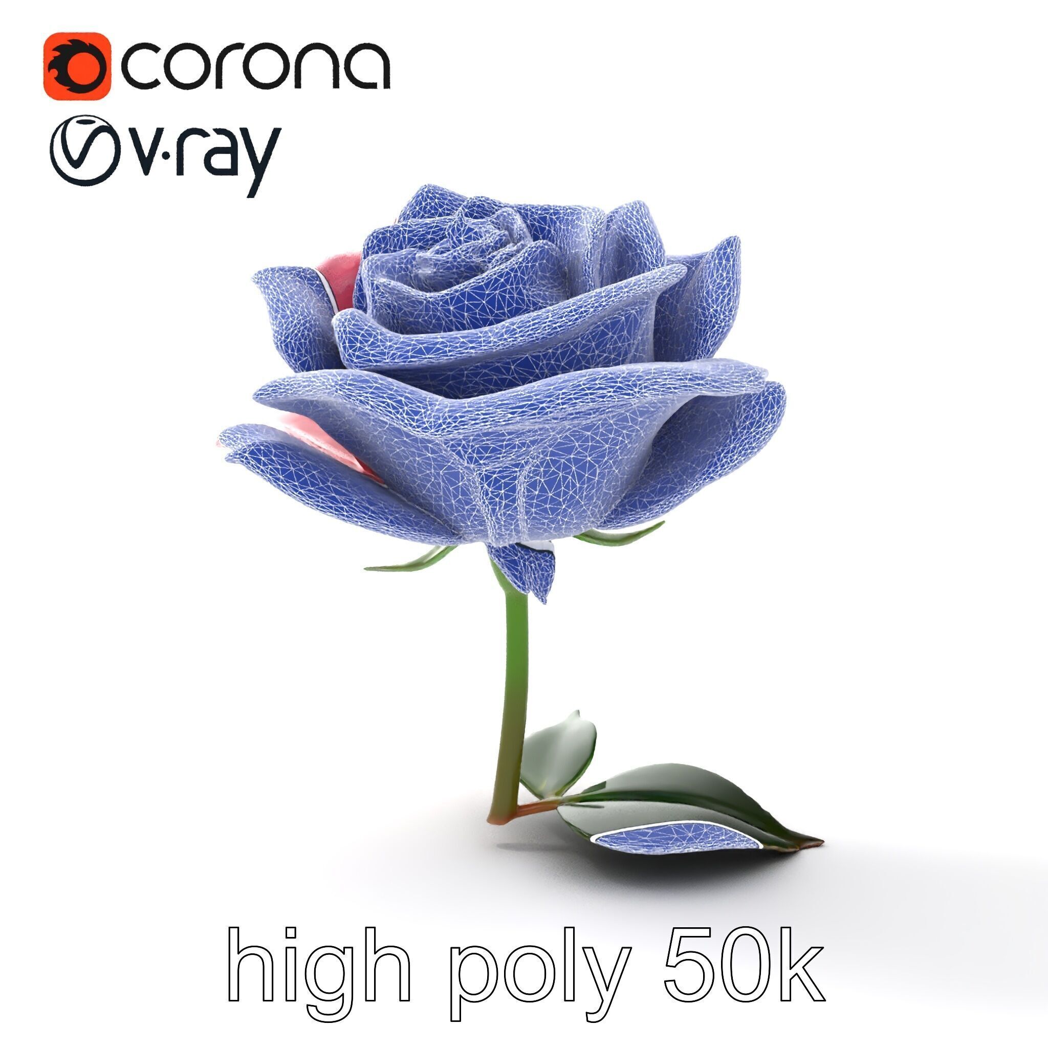 Rosa Damascena Pink Rose model pack Low-poly 3D model_32