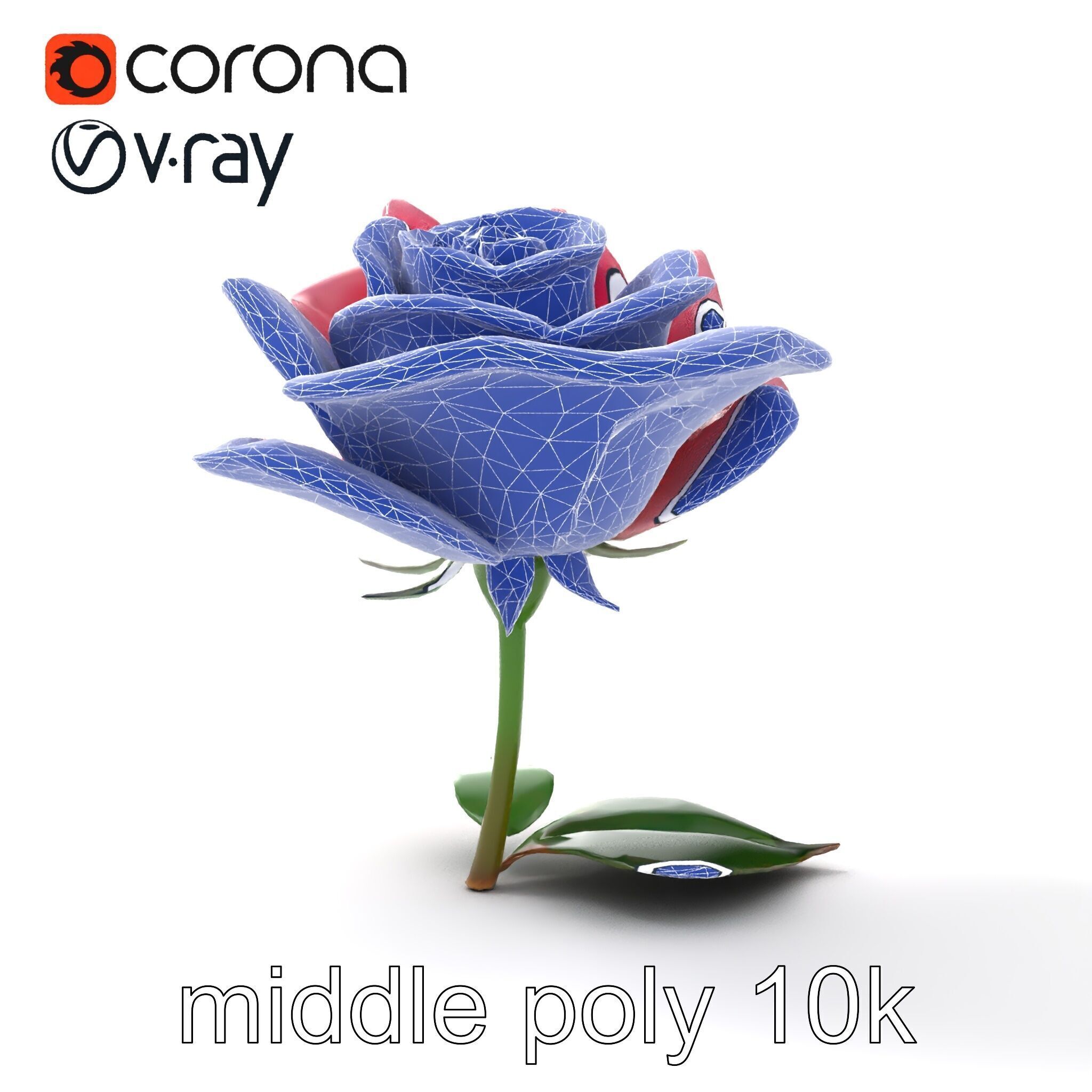 Rosa Damascena Pink Rose model pack Low-poly 3D model_17