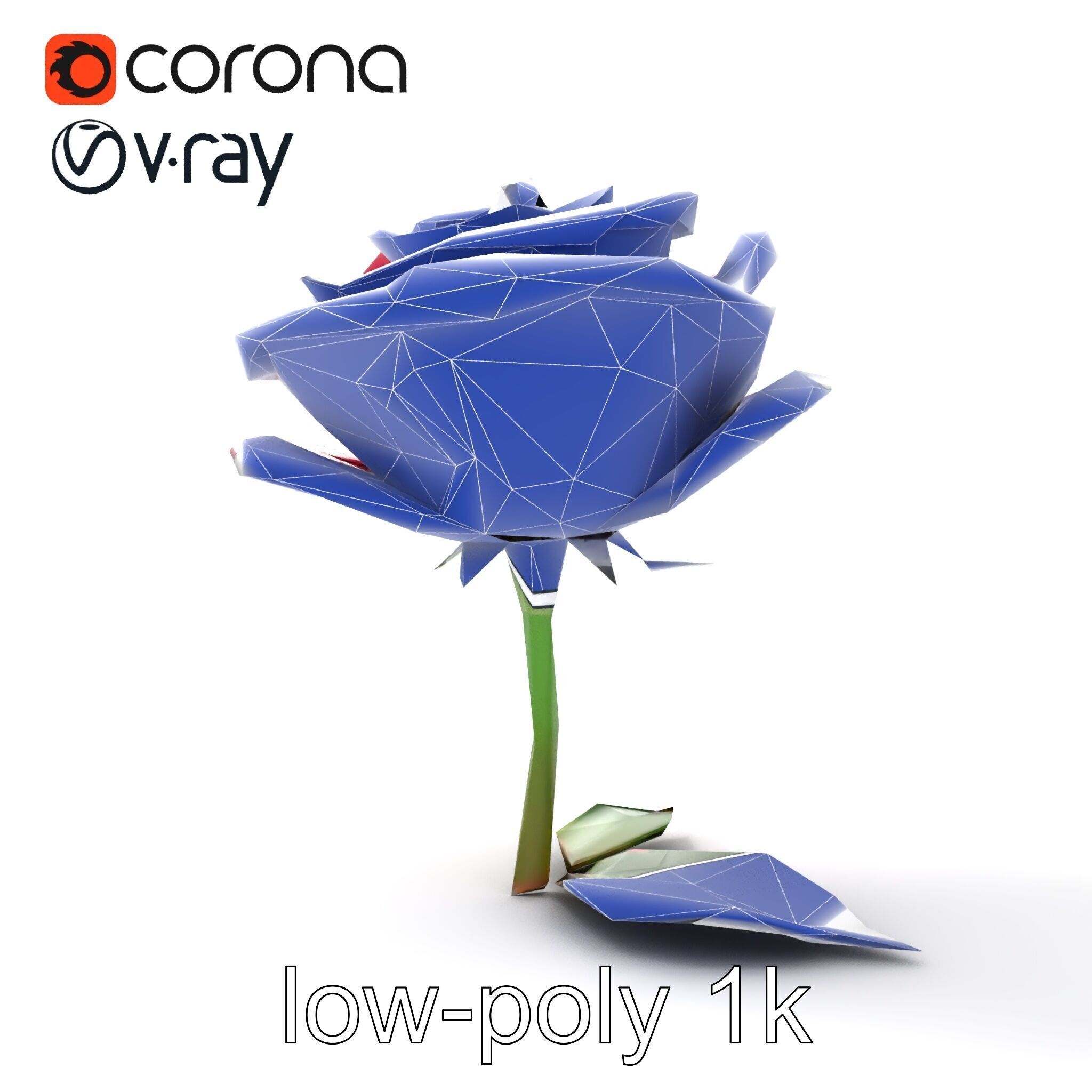 Rosa Damascena Pink Rose model pack Low-poly 3D model_24