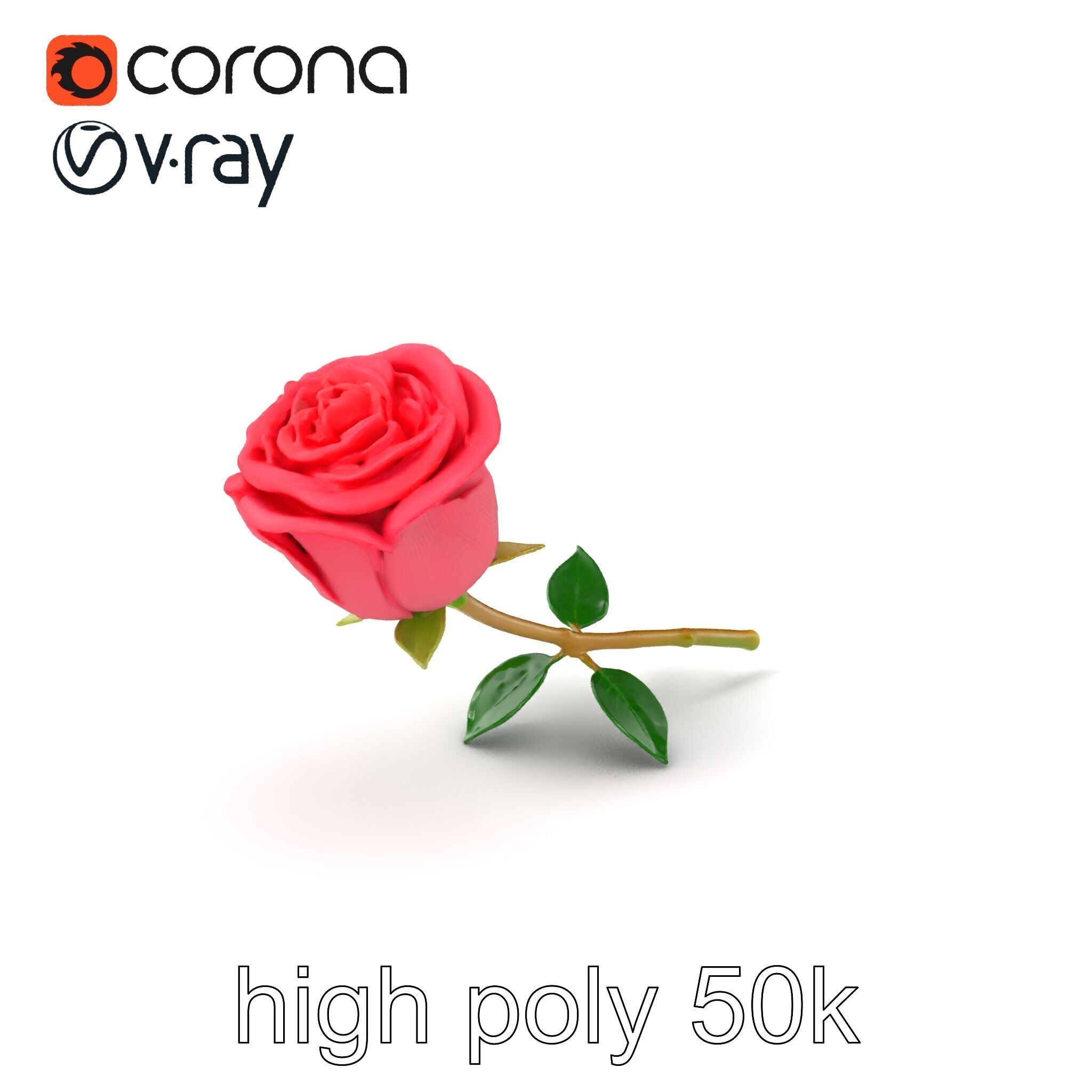 Miniature Rose Flower Model Pack for Stunning Environmental D... Low-poly 3D model_2