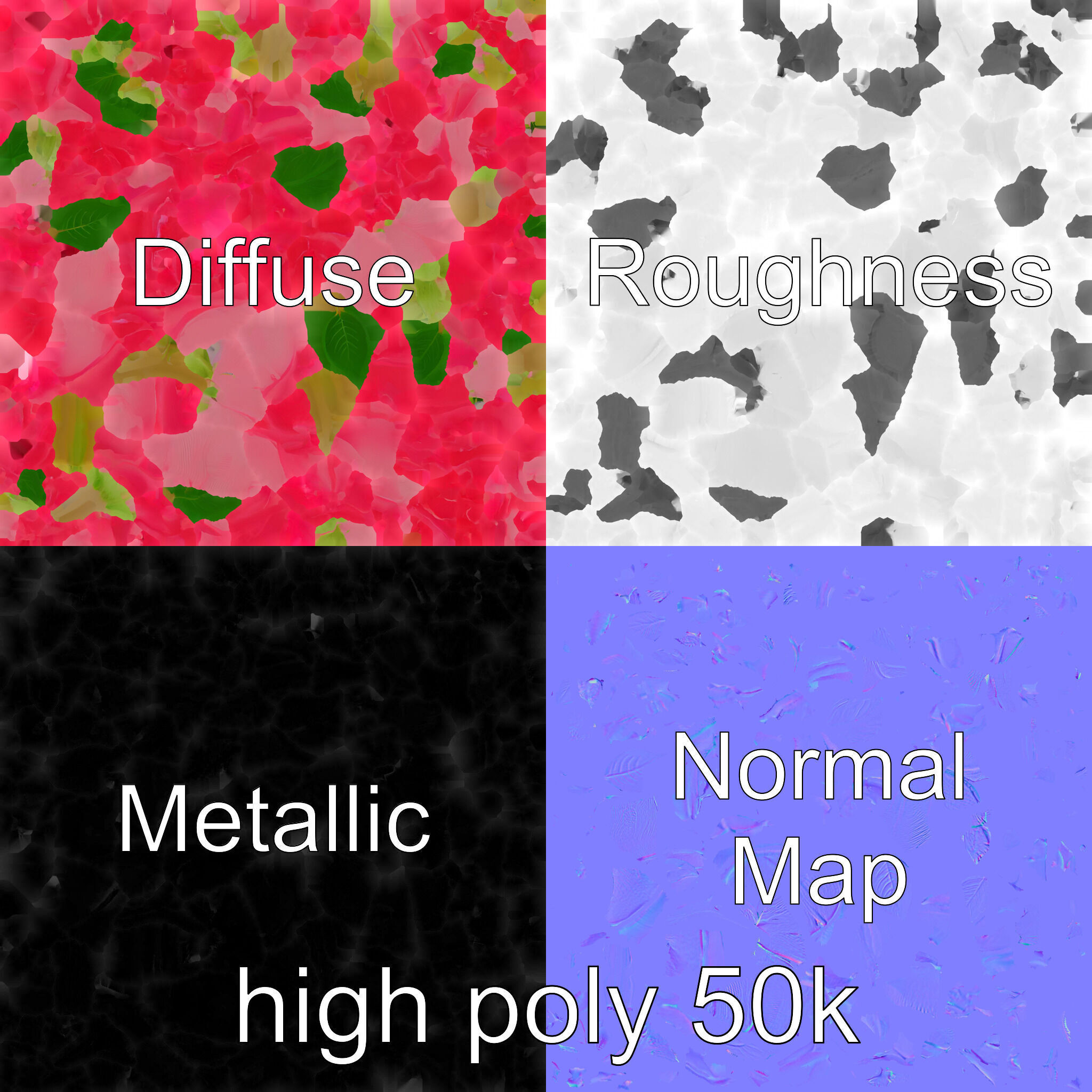 Miniature Rose Flower Model Pack for Stunning Environmental D... Low-poly 3D model_3