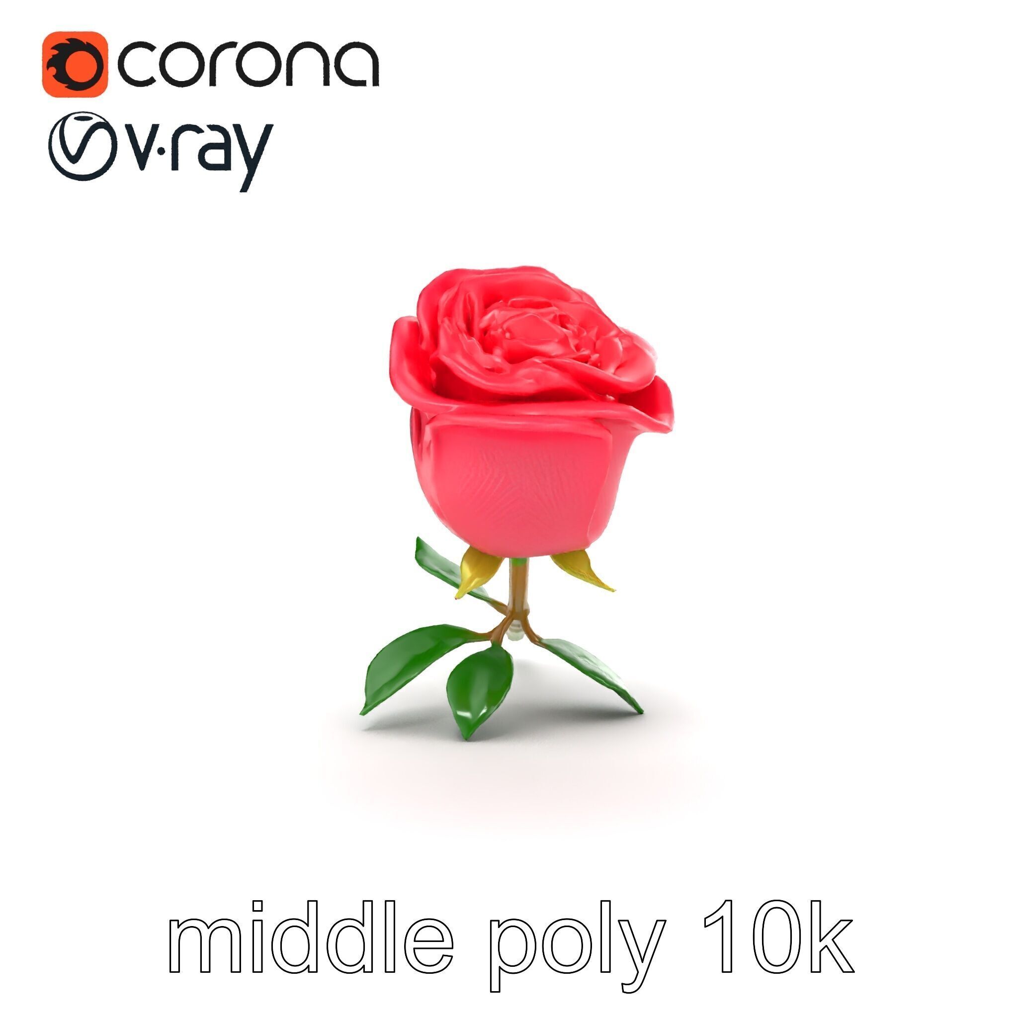 Miniature Rose Flower Model Pack for Stunning Environmental D... Low-poly 3D model_14
