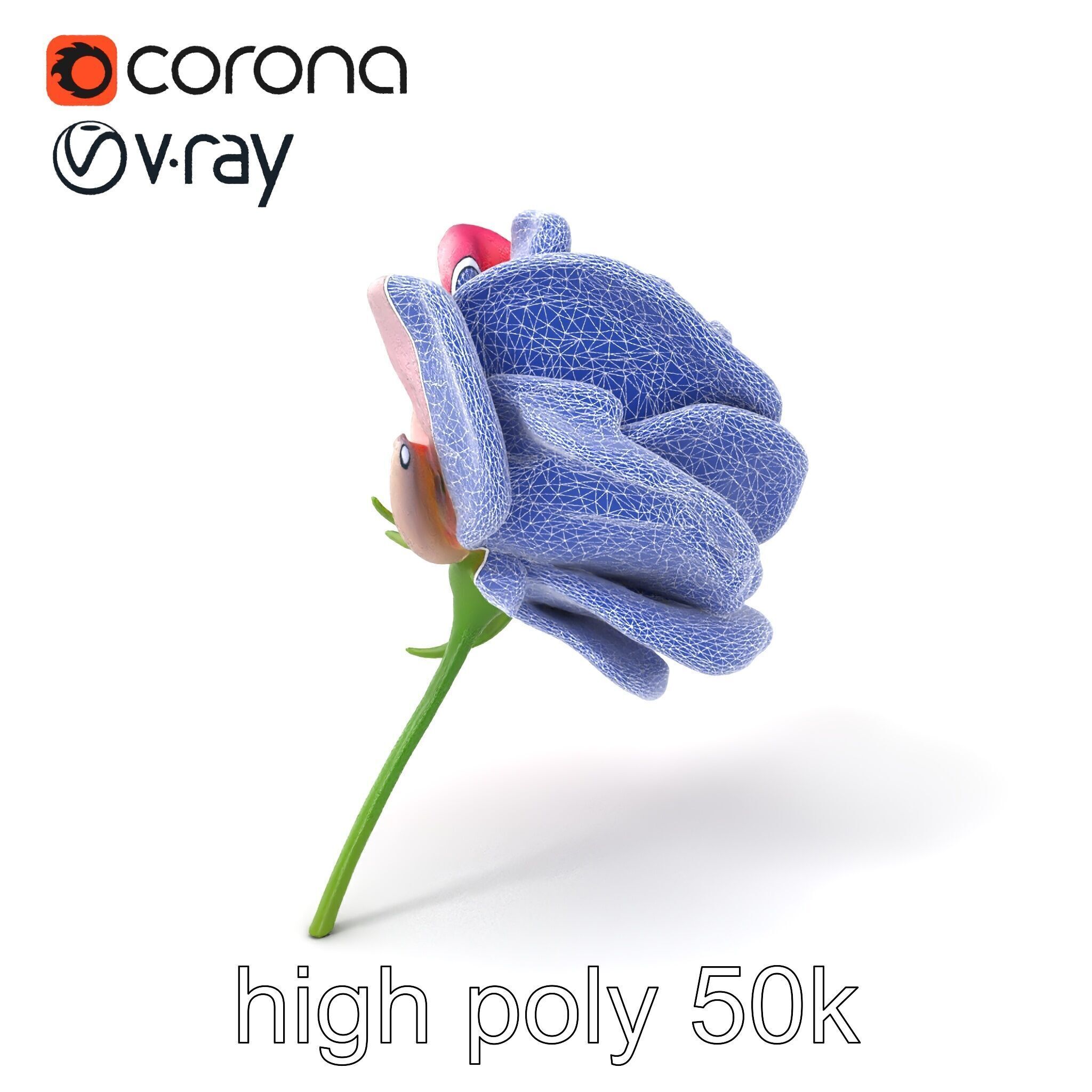 Rosa Odorata Tea Rose Large Flowers model pack Low-poly 3D model_10