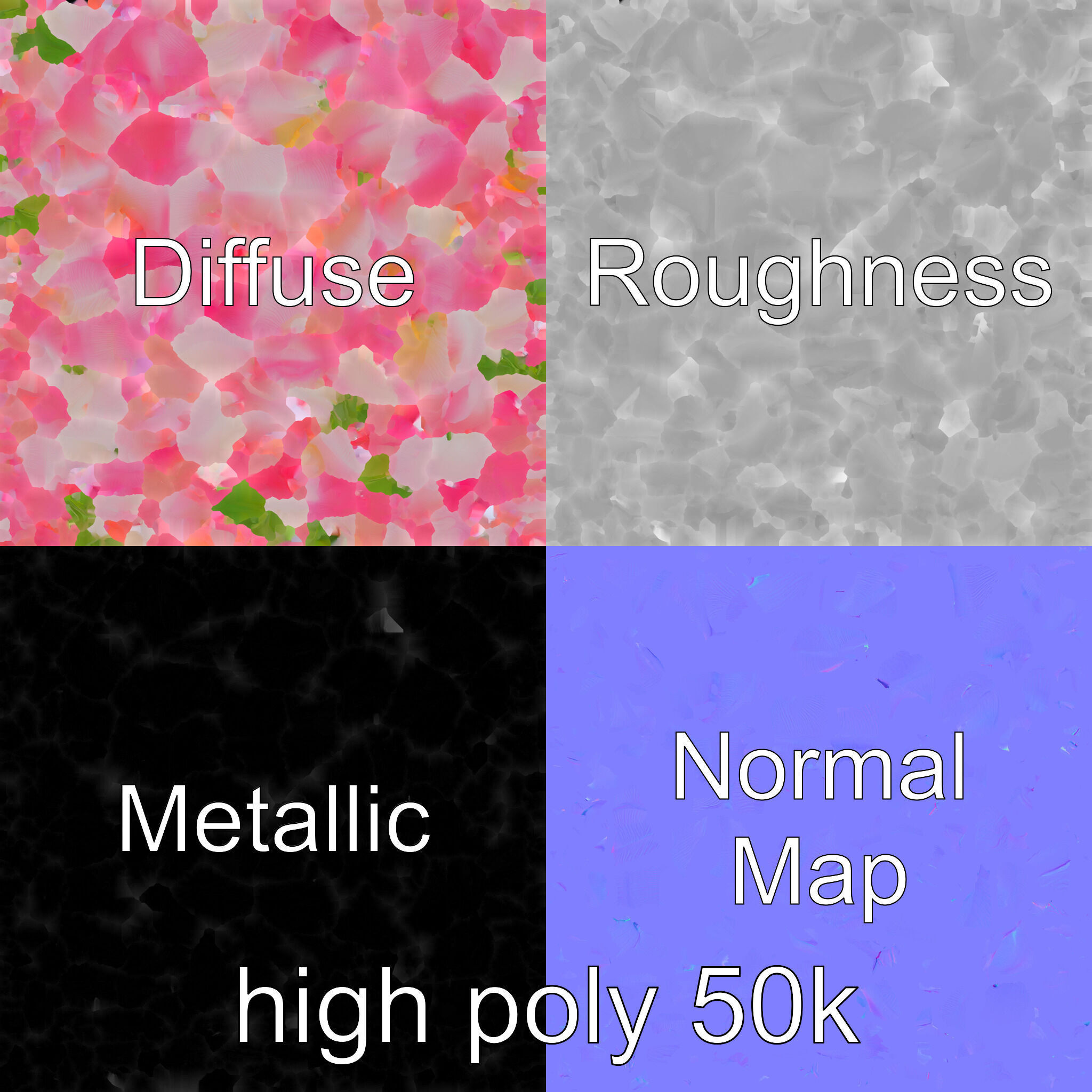 Rosa Odorata Tea Rose Large Flowers model pack Low-poly 3D model_3