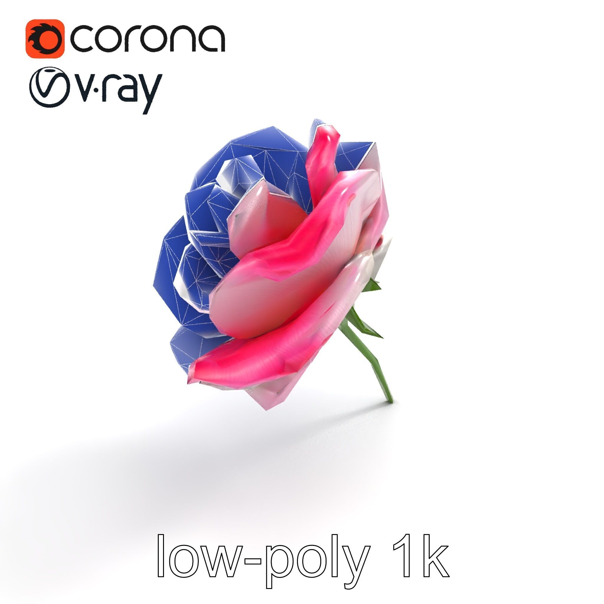 Rosa Odorata Tea Rose Large Flowers model pack Low-poly 3D model_19