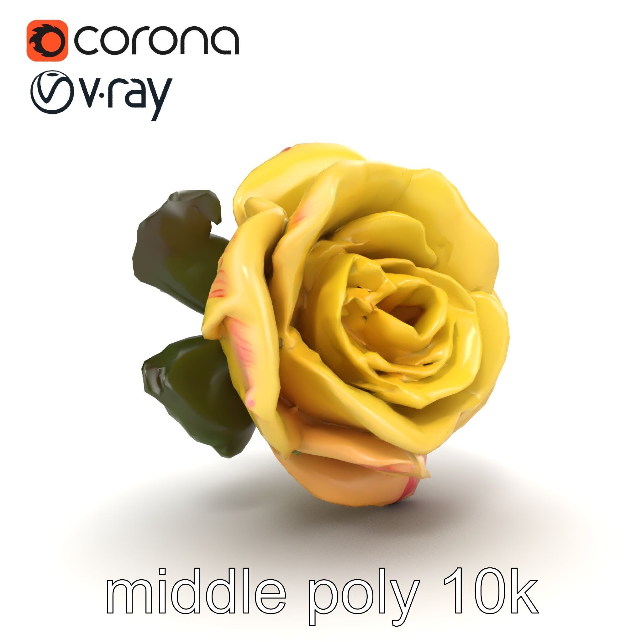 Realistic Rose Flower 3D model pack Low-poly 3D model_27