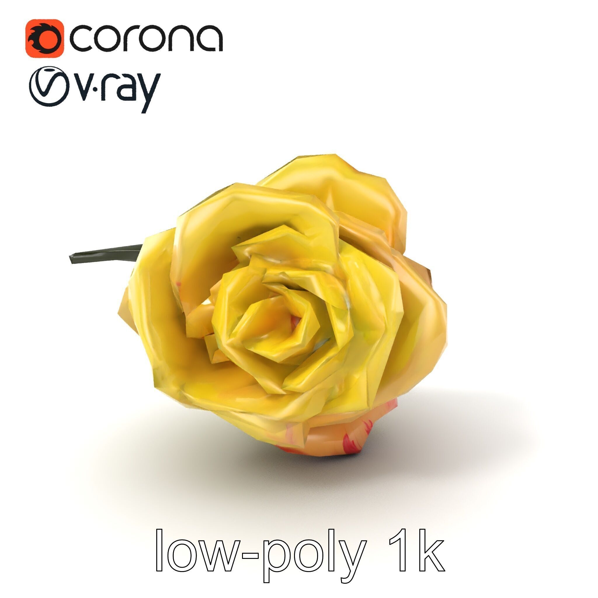Realistic Rose Flower 3D model pack Low-poly 3D model_5