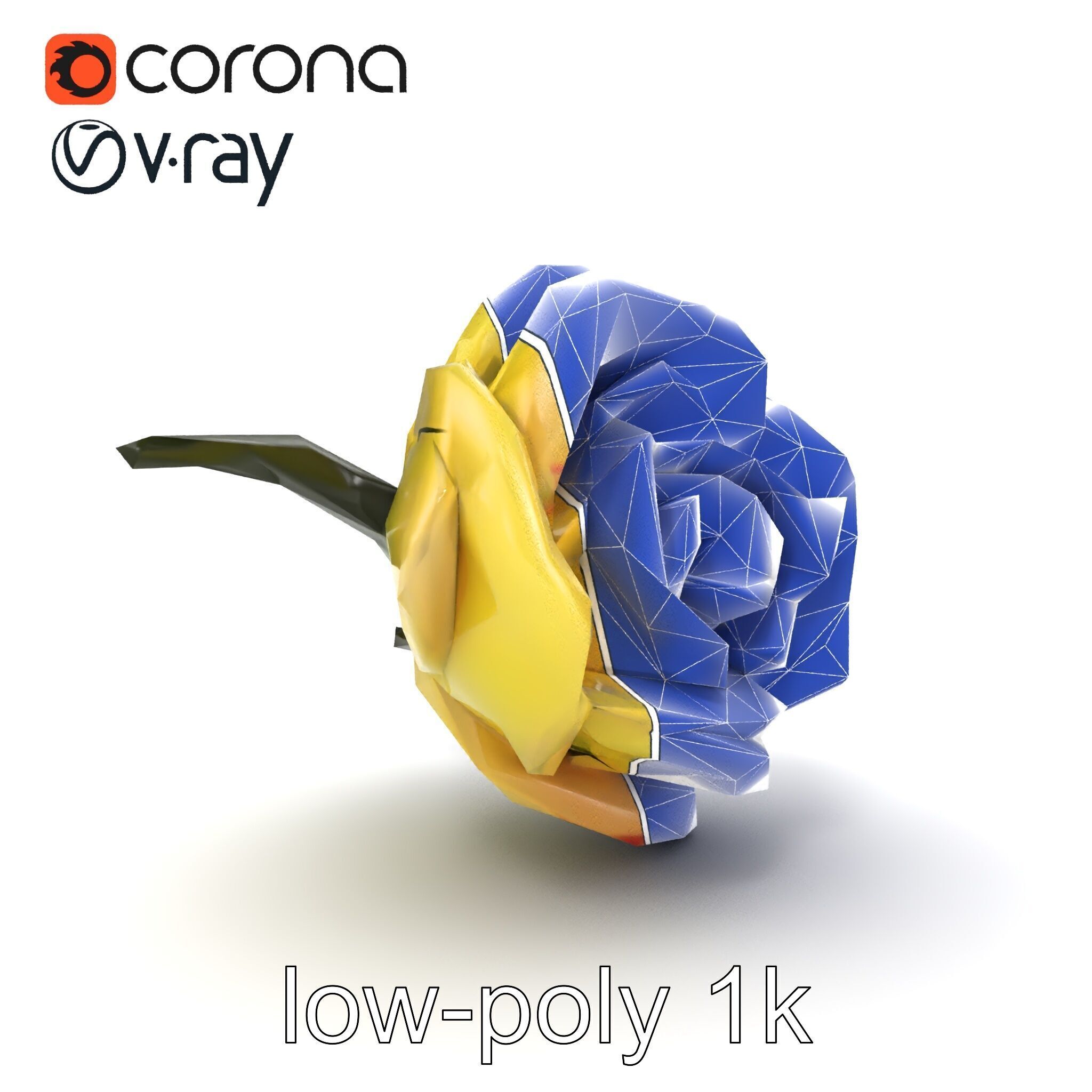 Realistic Rose Flower 3D model pack Low-poly 3D model_23