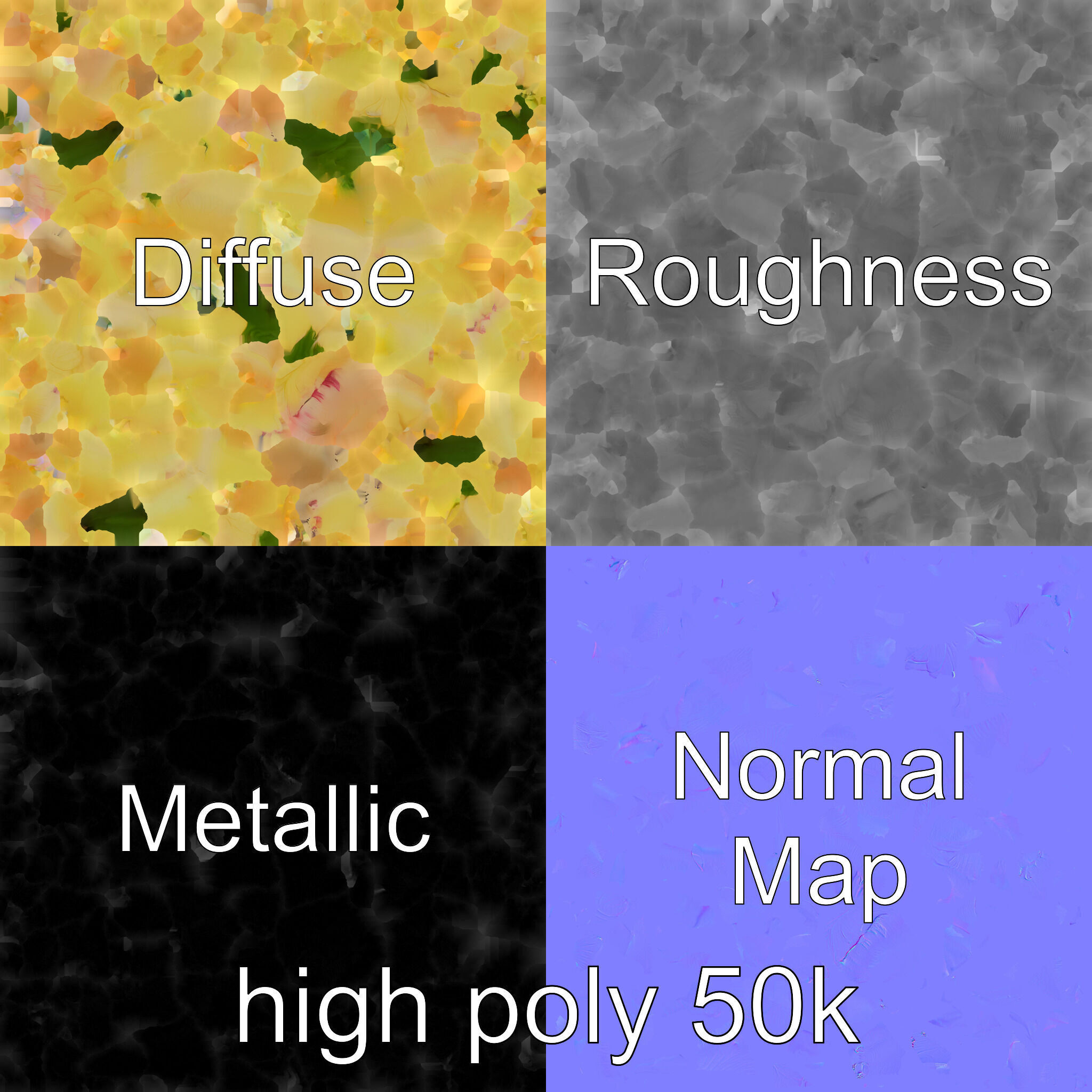 Realistic Rose Flower 3D model pack Low-poly 3D model_3