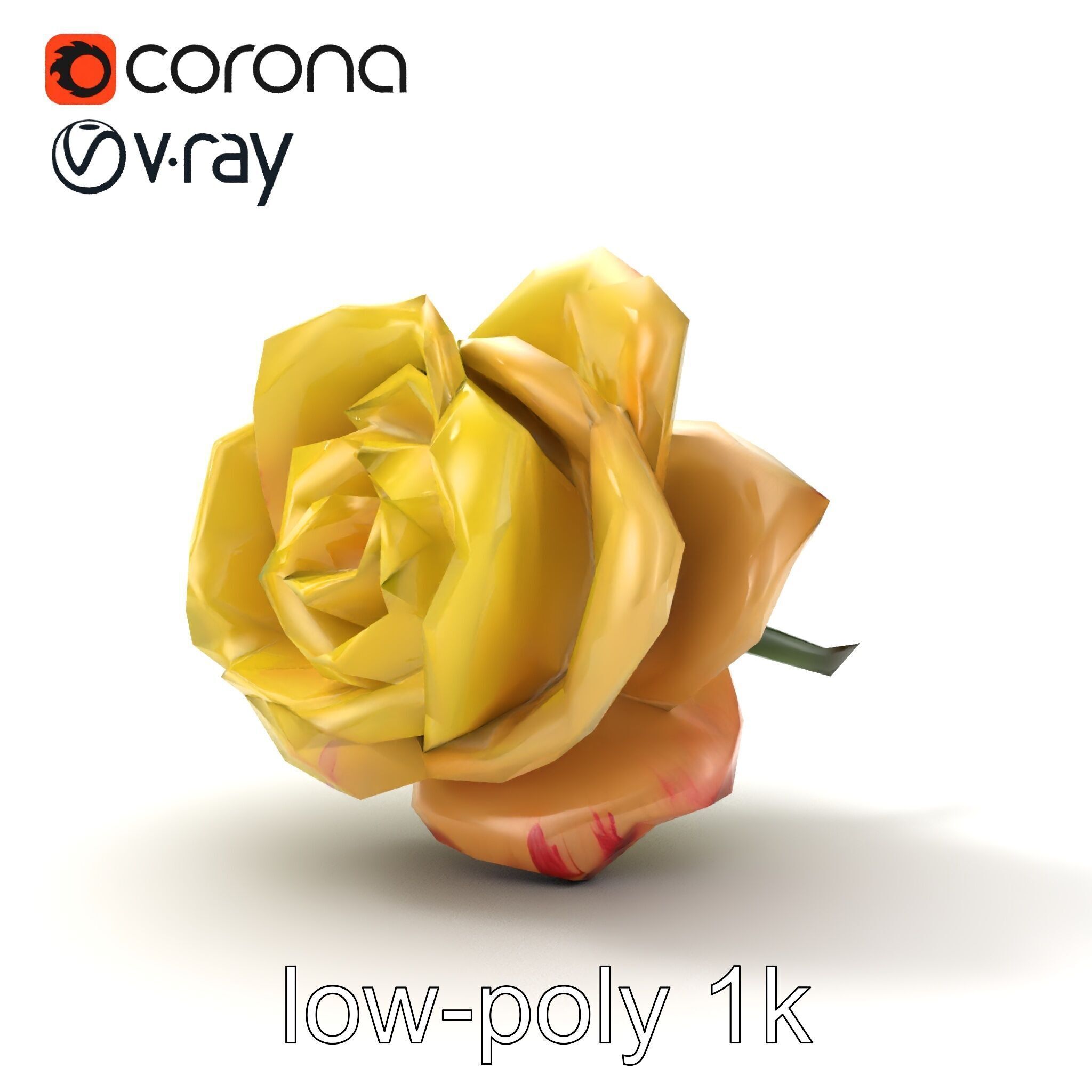 Realistic Rose Flower 3D model pack Low-poly 3D model_18