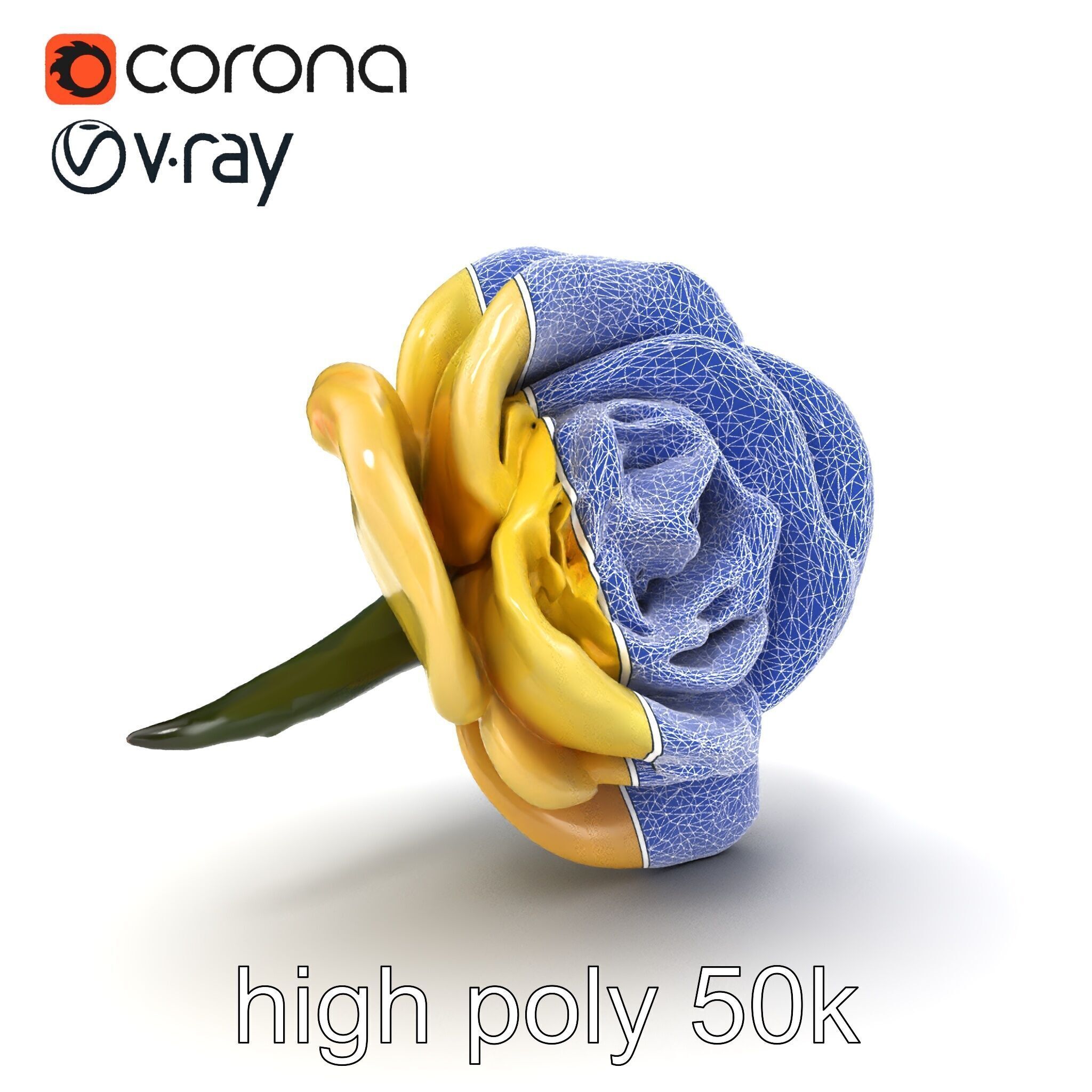 Realistic Rose Flower 3D model pack Low-poly 3D model_21