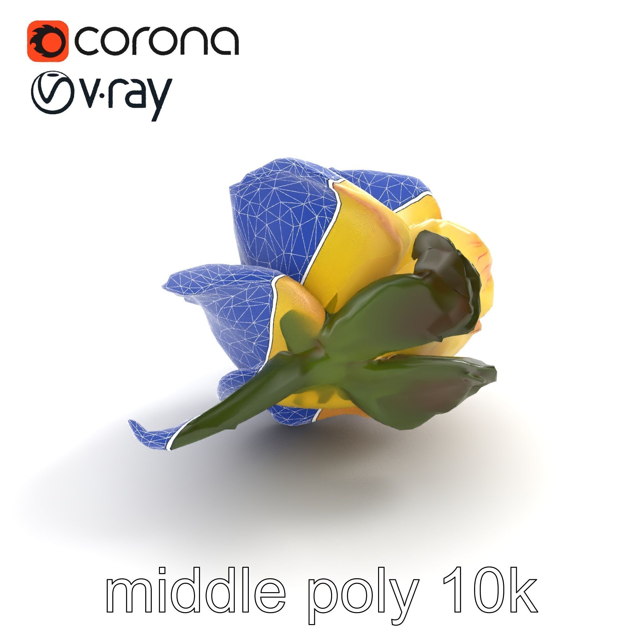 Realistic Rose Flower 3D model pack Low-poly 3D model_26