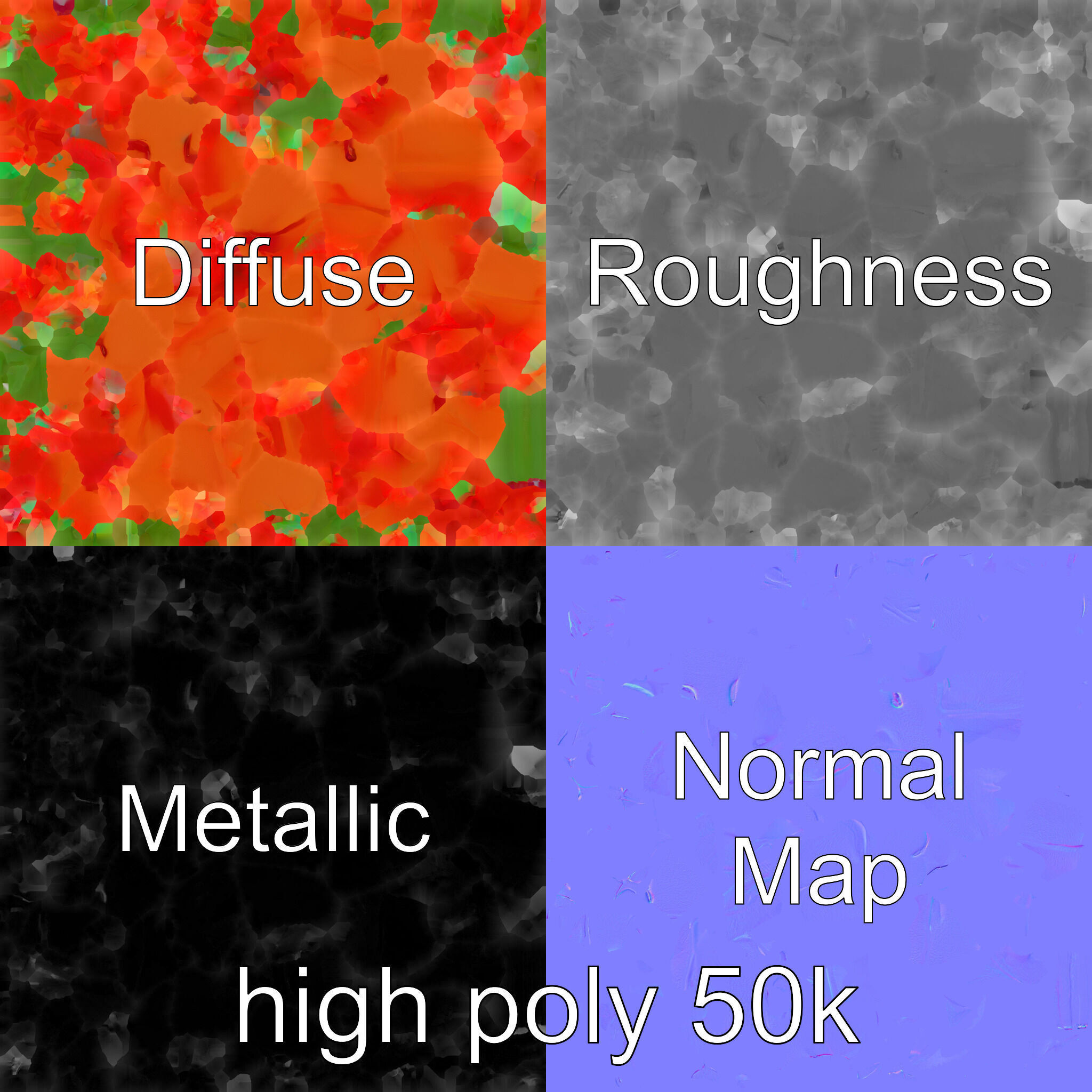 Rosa Orange Rose with Red Tips model pack Low-poly 3D model_3