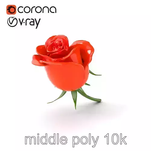 Rosa Orange Rose with Red Tips model pack Low-poly 3D model