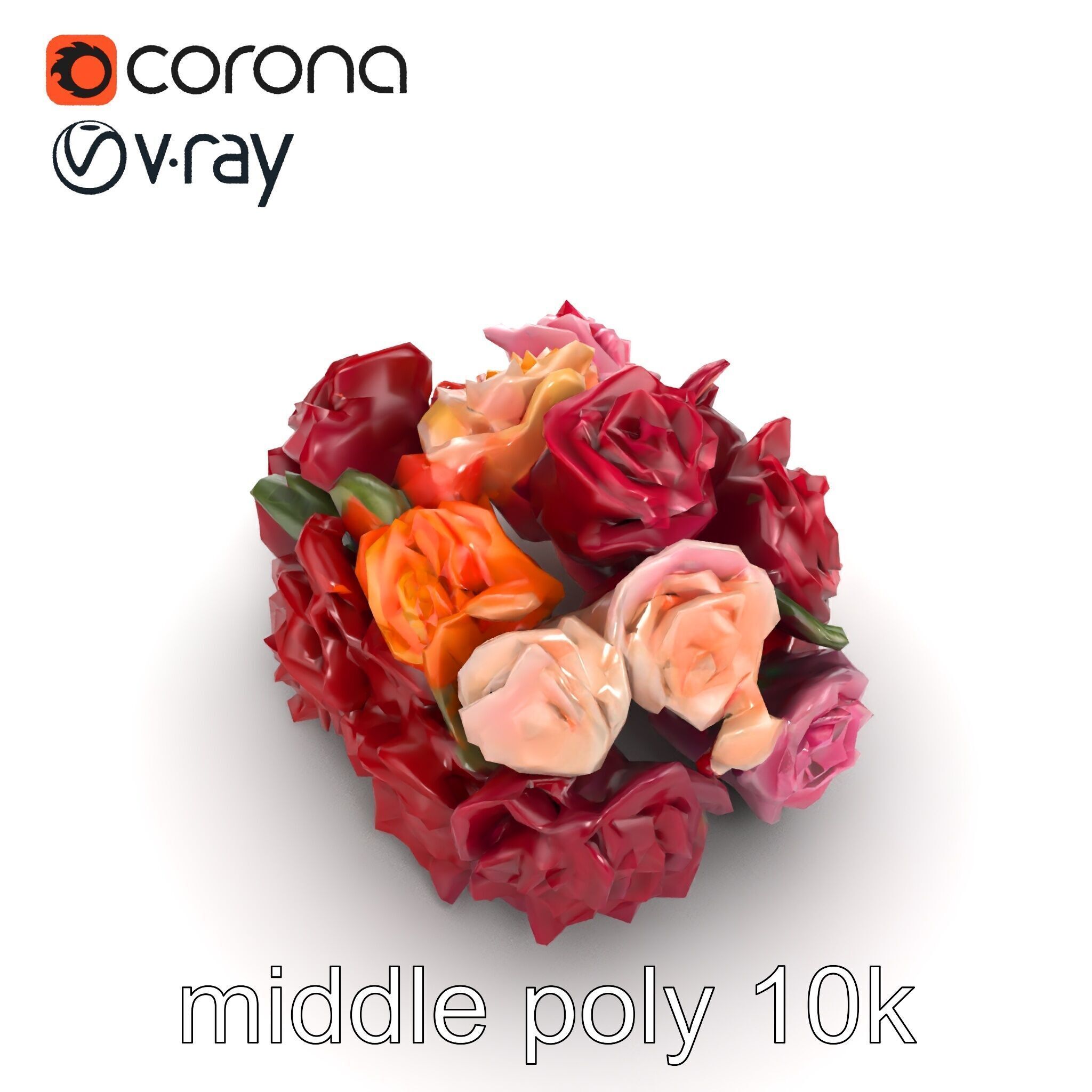 Realistic Rose Collection model pack Low-poly 3D model_14