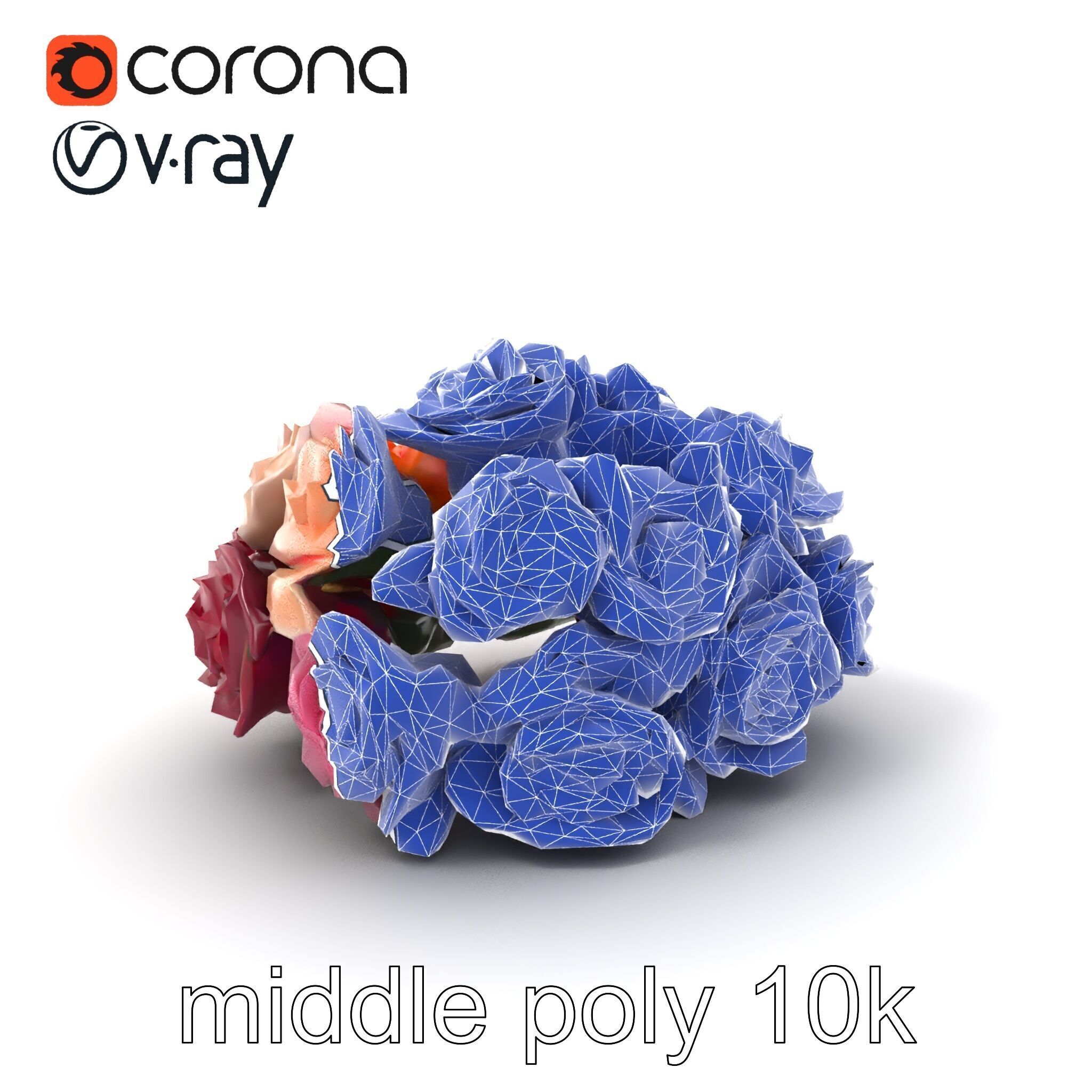 Realistic Rose Collection model pack Low-poly 3D model_6