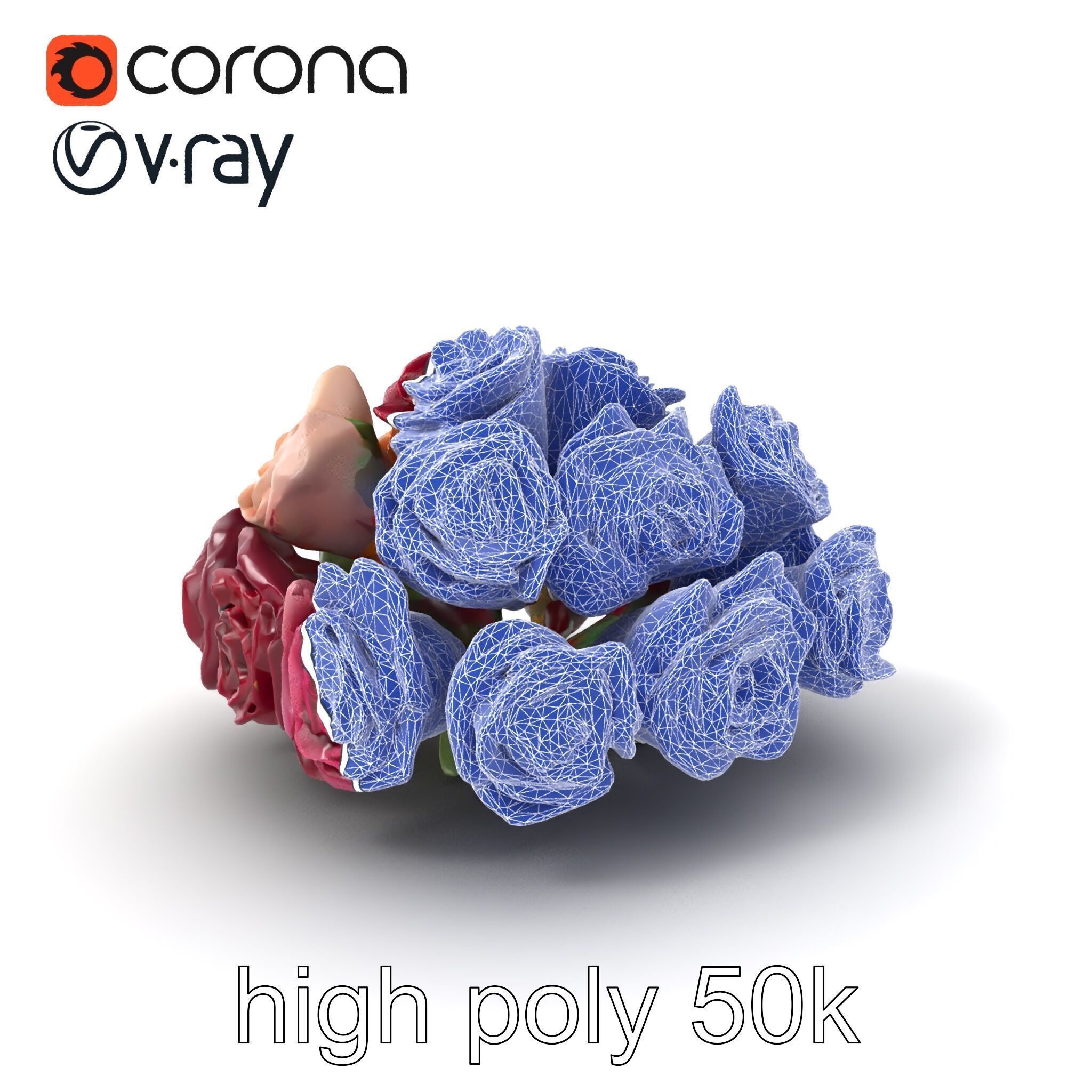 Realistic Rose Collection model pack Low-poly 3D model_10