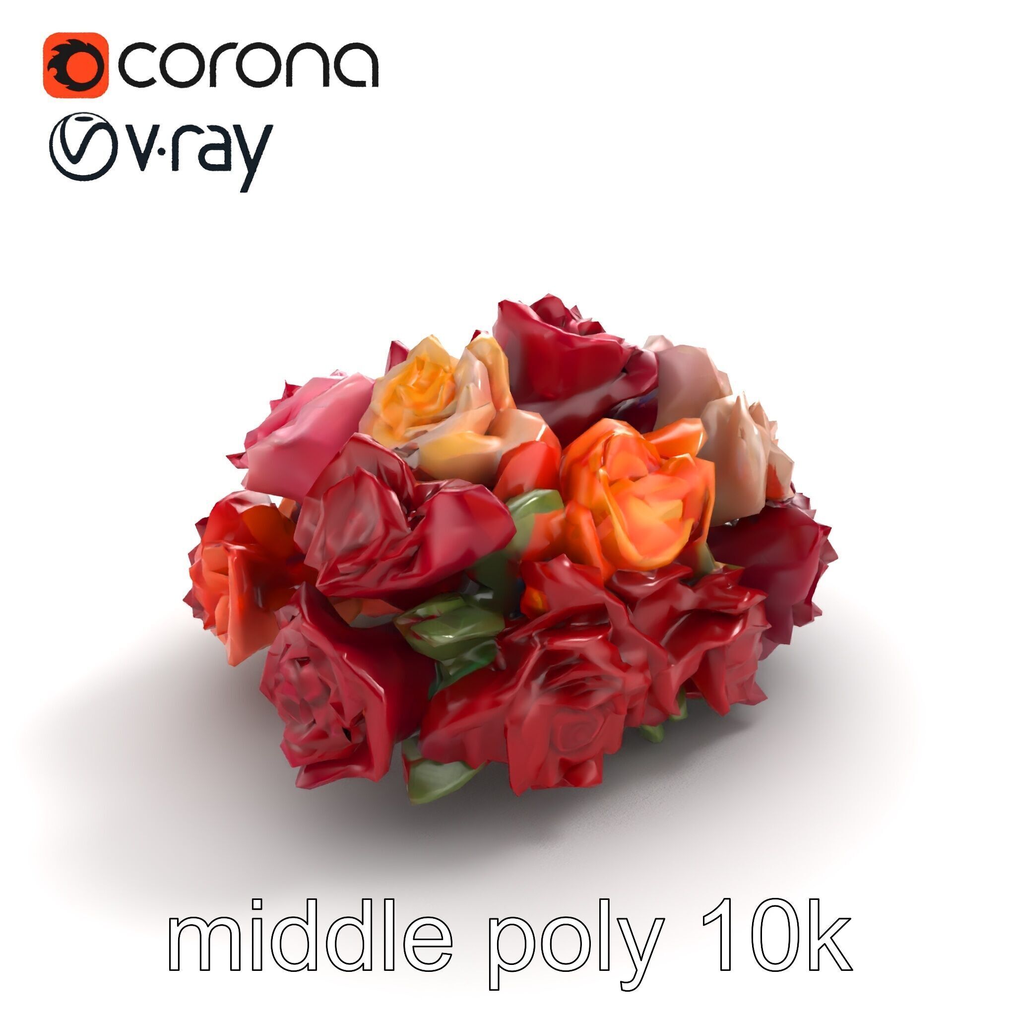 Realistic Rose Collection model pack Low-poly 3D model_8