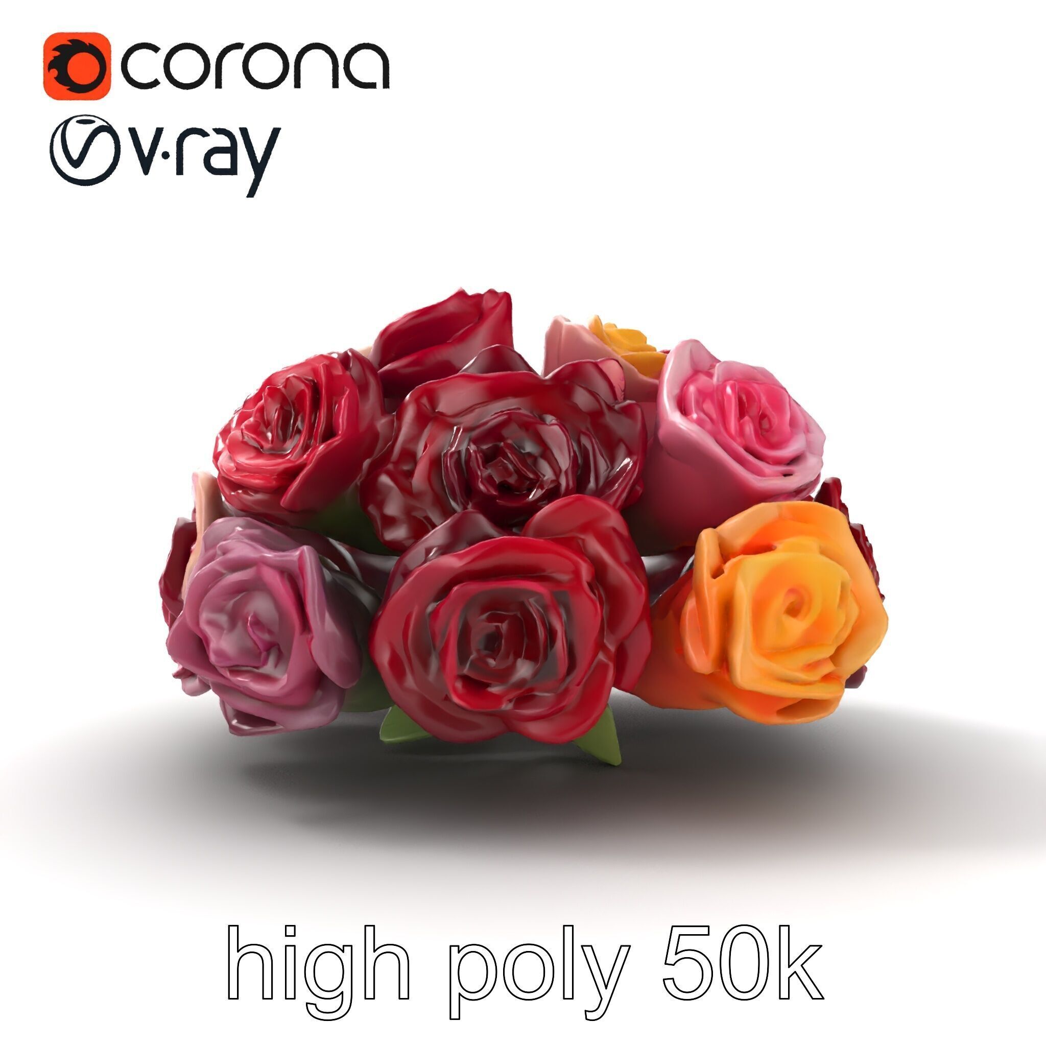 Realistic Rose Collection model pack Low-poly 3D model_25