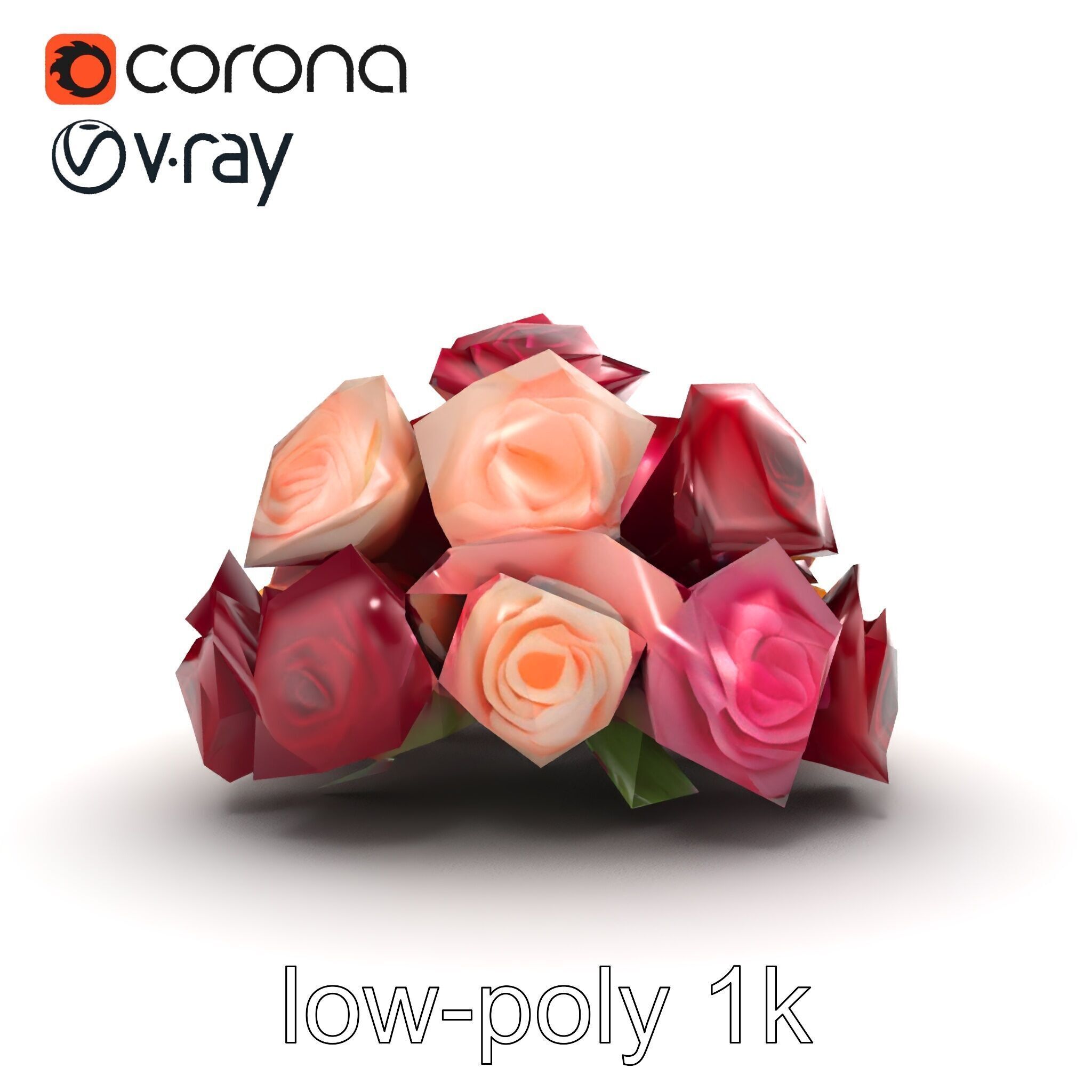Realistic Rose Collection model pack Low-poly 3D model_23