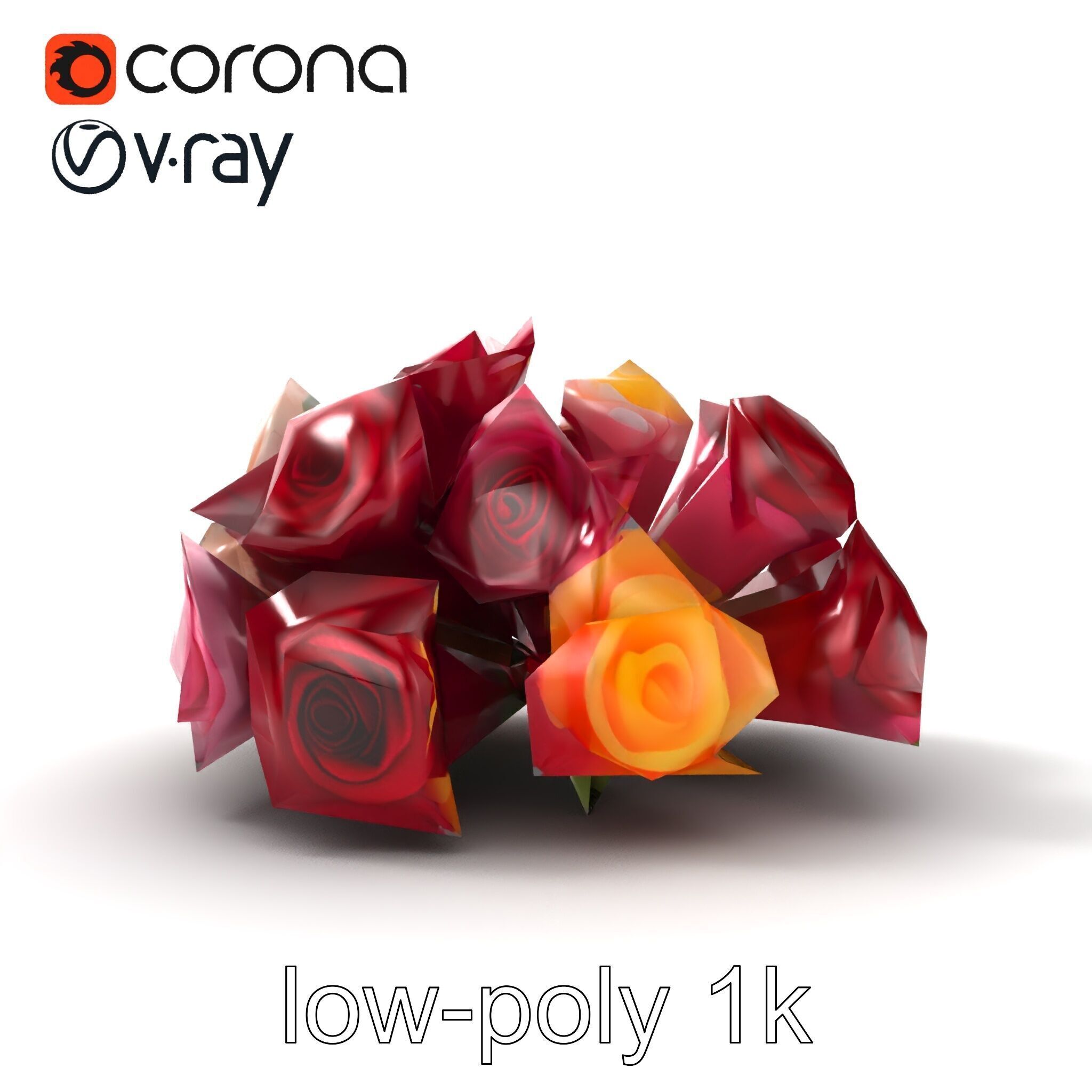 Realistic Rose Collection model pack Low-poly 3D model_15