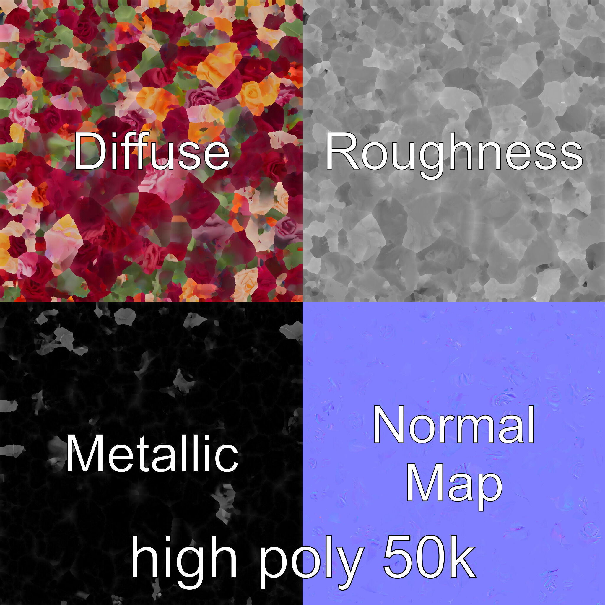 Realistic Rose Collection model pack Low-poly 3D model_3