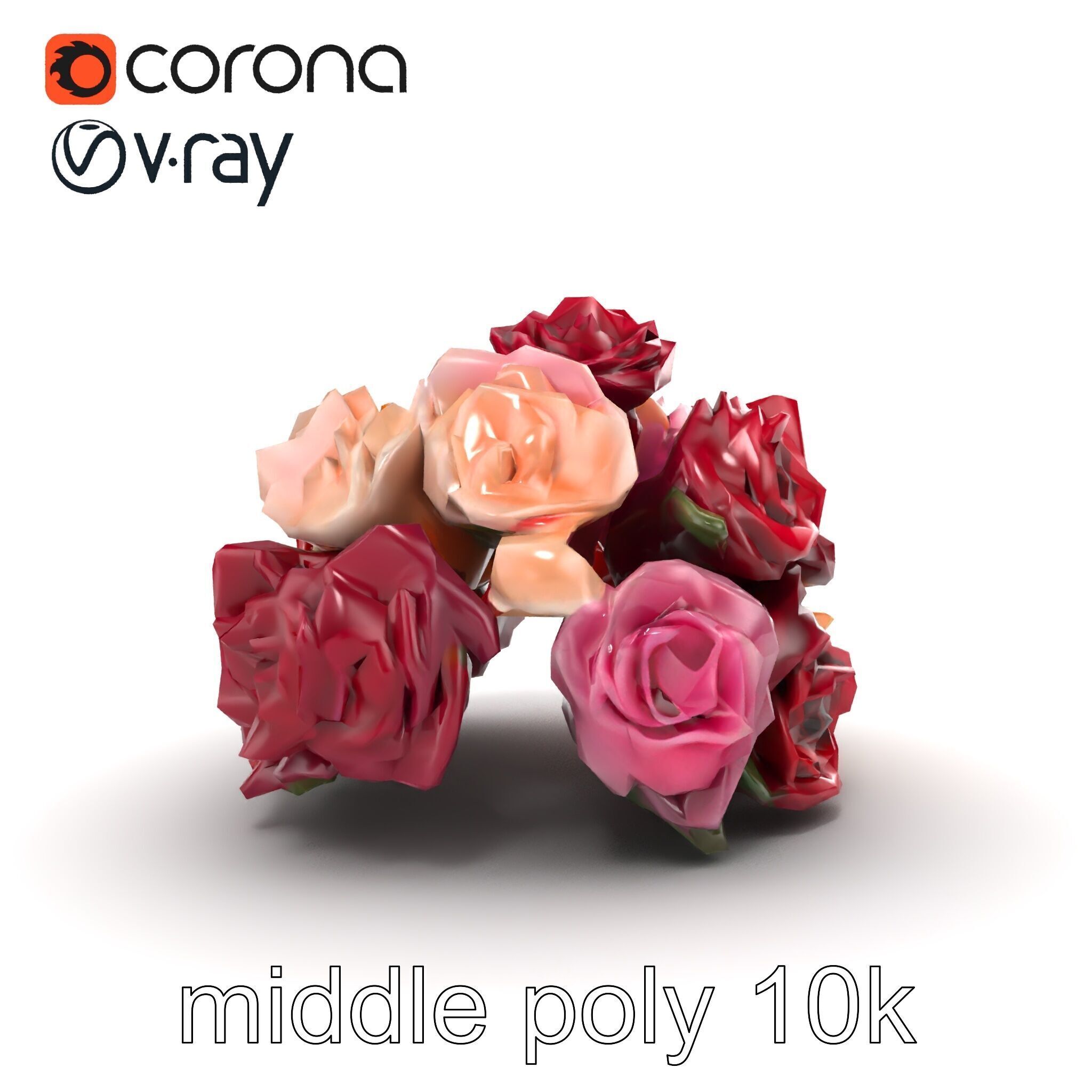 Realistic Rose Collection model pack Low-poly 3D model_28