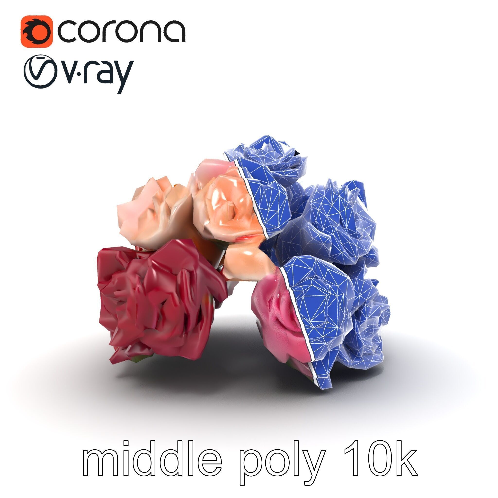 Realistic Rose Collection model pack Low-poly 3D model_17