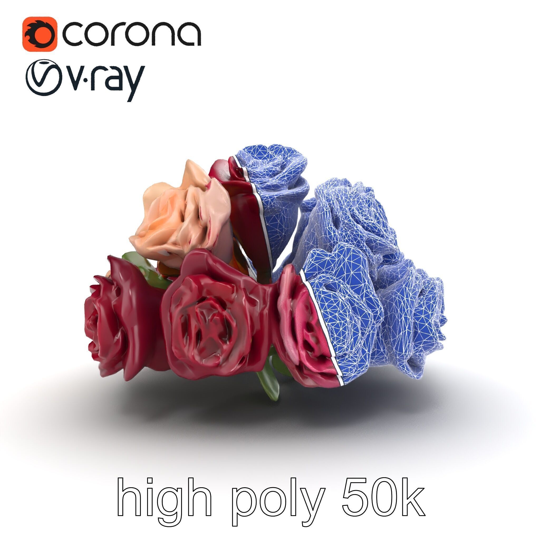 Realistic Rose Collection model pack Low-poly 3D model_30