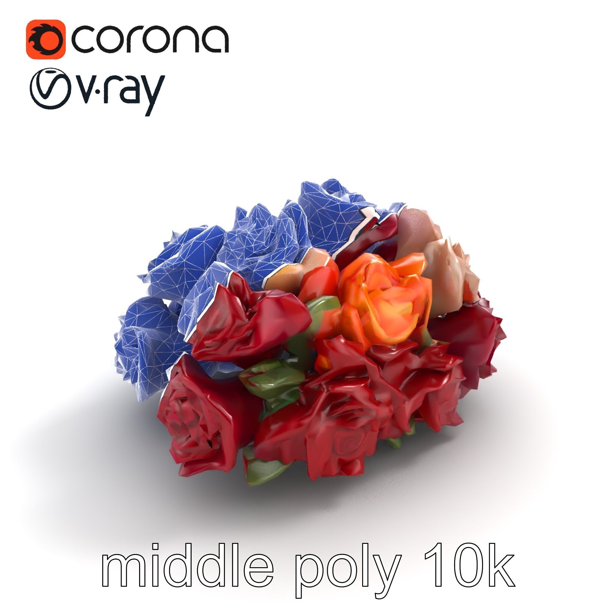 Realistic Rose Collection model pack Low-poly 3D model_11