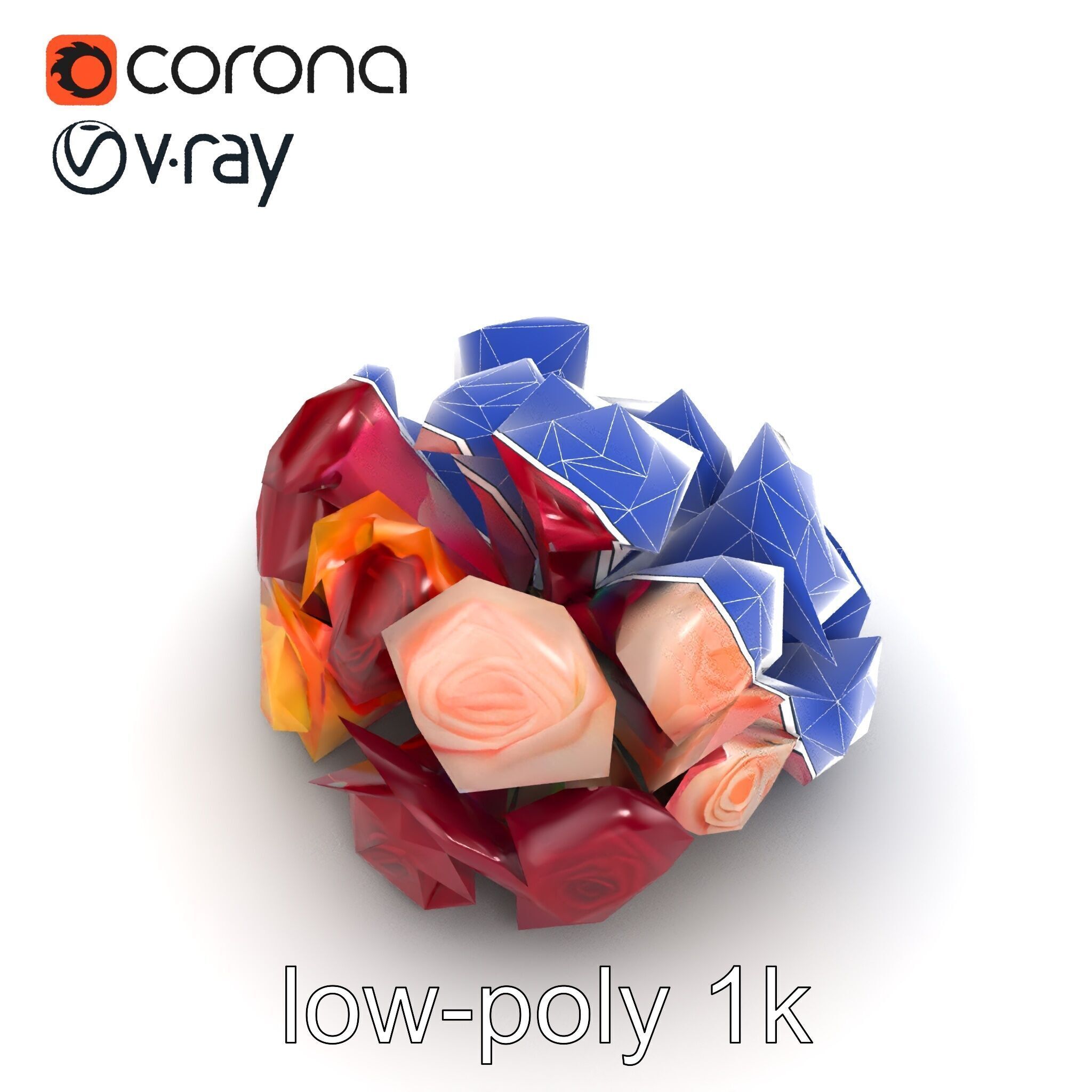 Realistic Rose Collection model pack Low-poly 3D model_21