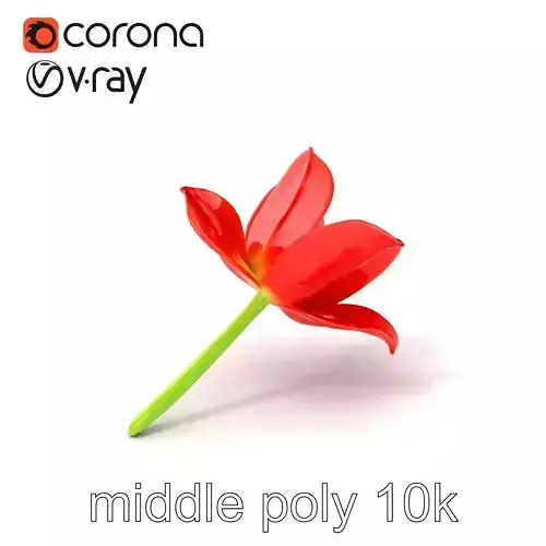 Tulipa Red Flower Vibrant Petals model pack Low-poly 3D model