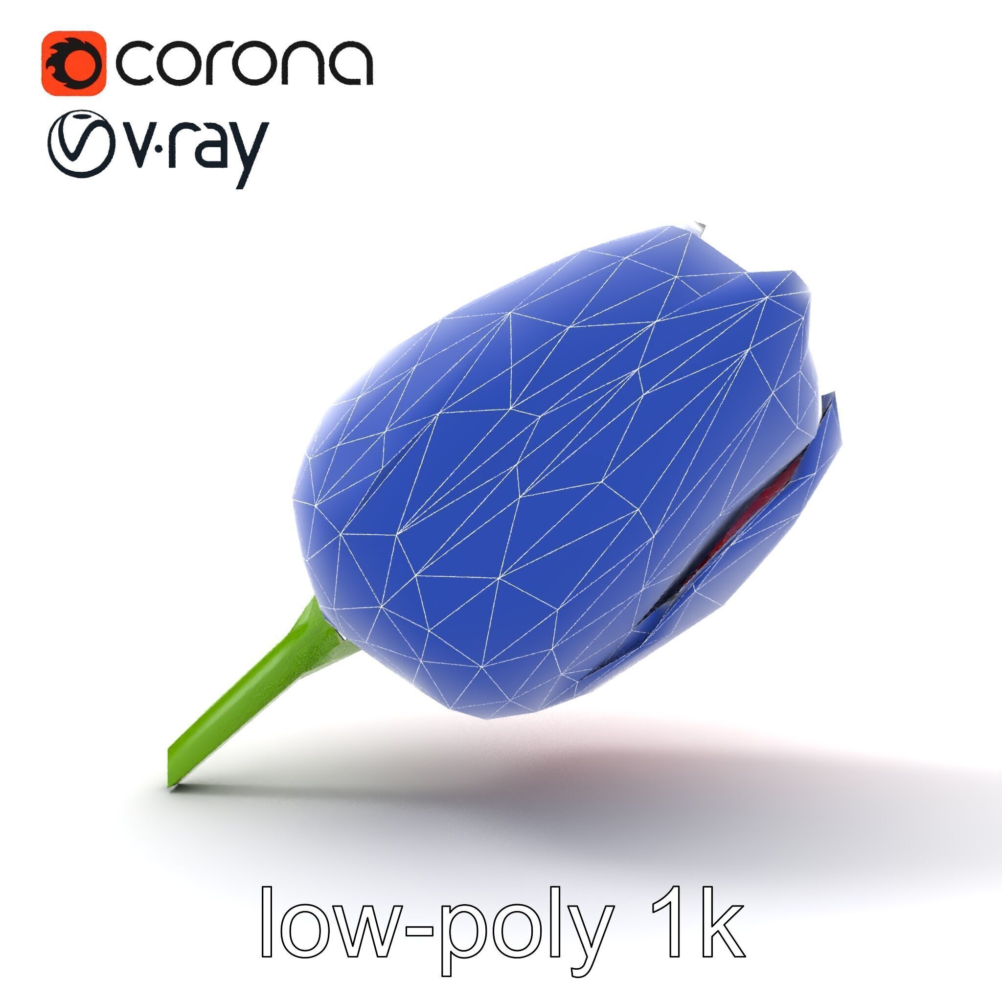 Pink Tulip Flower Realistic Model Pack Low-poly 3D model_14