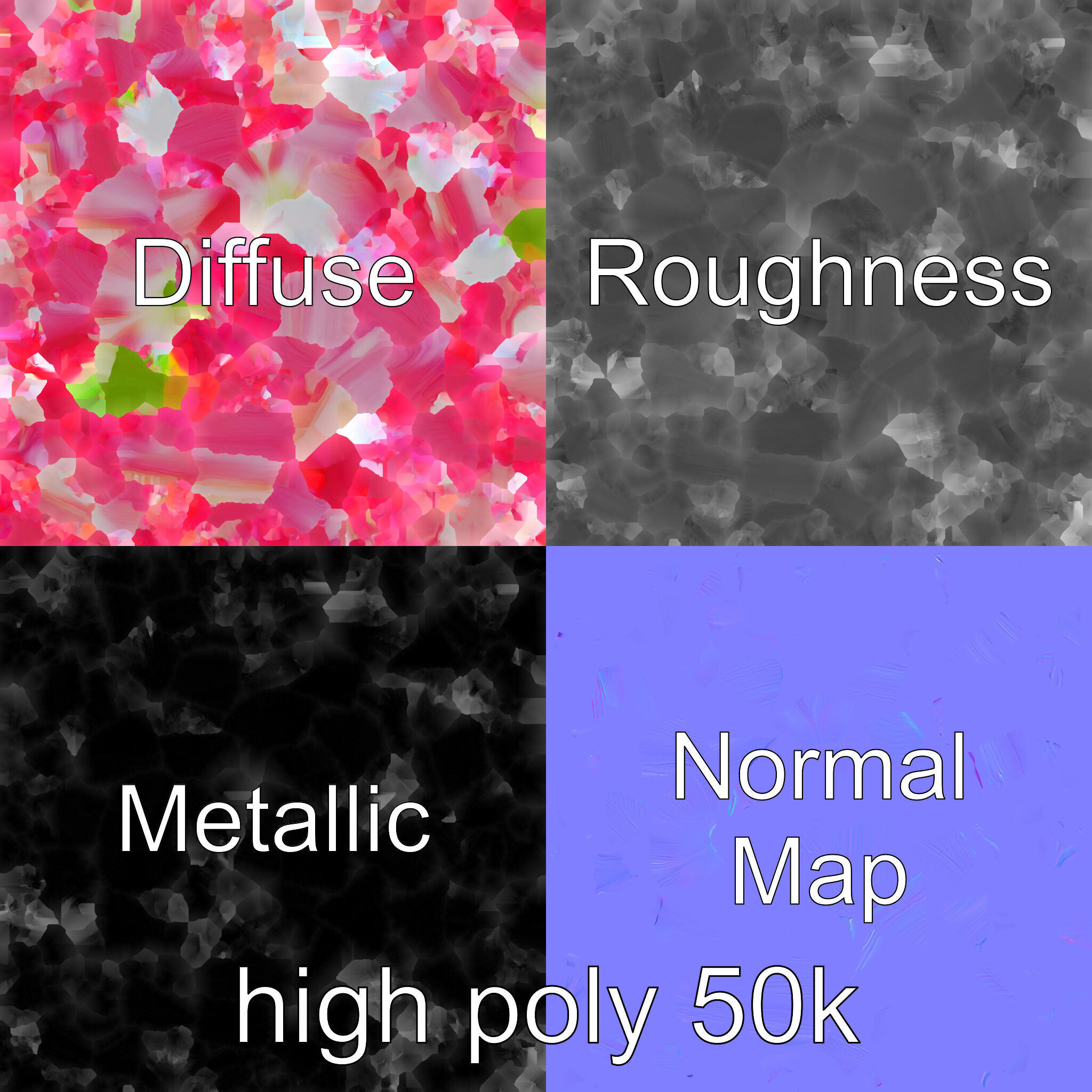 Pink Tulip Flower Realistic Model Pack Low-poly 3D model_3