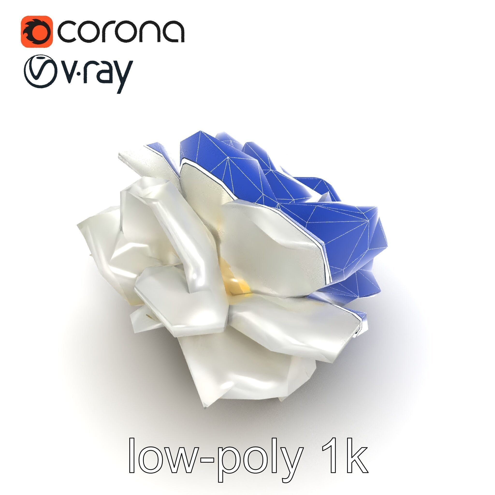 Rosa Alba White Rose Floral Model Pack Low-poly 3D model_28